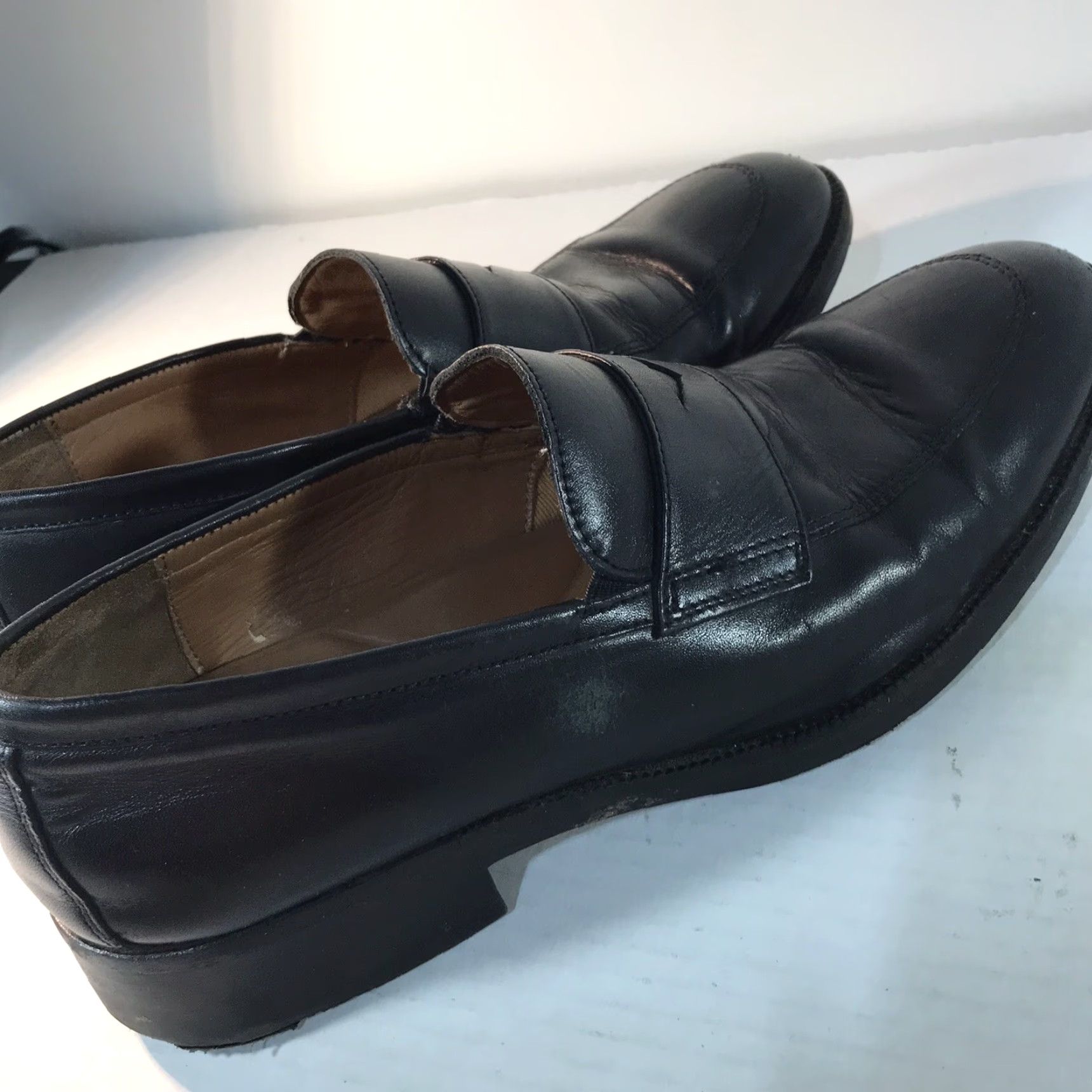 Johnston & Murphy Johnston Murphy Penny Loafers Leather Dress Shoes Men Size 9M Black Comfort Slip On Size US 9 / EU 42 - 5 Thumbnail