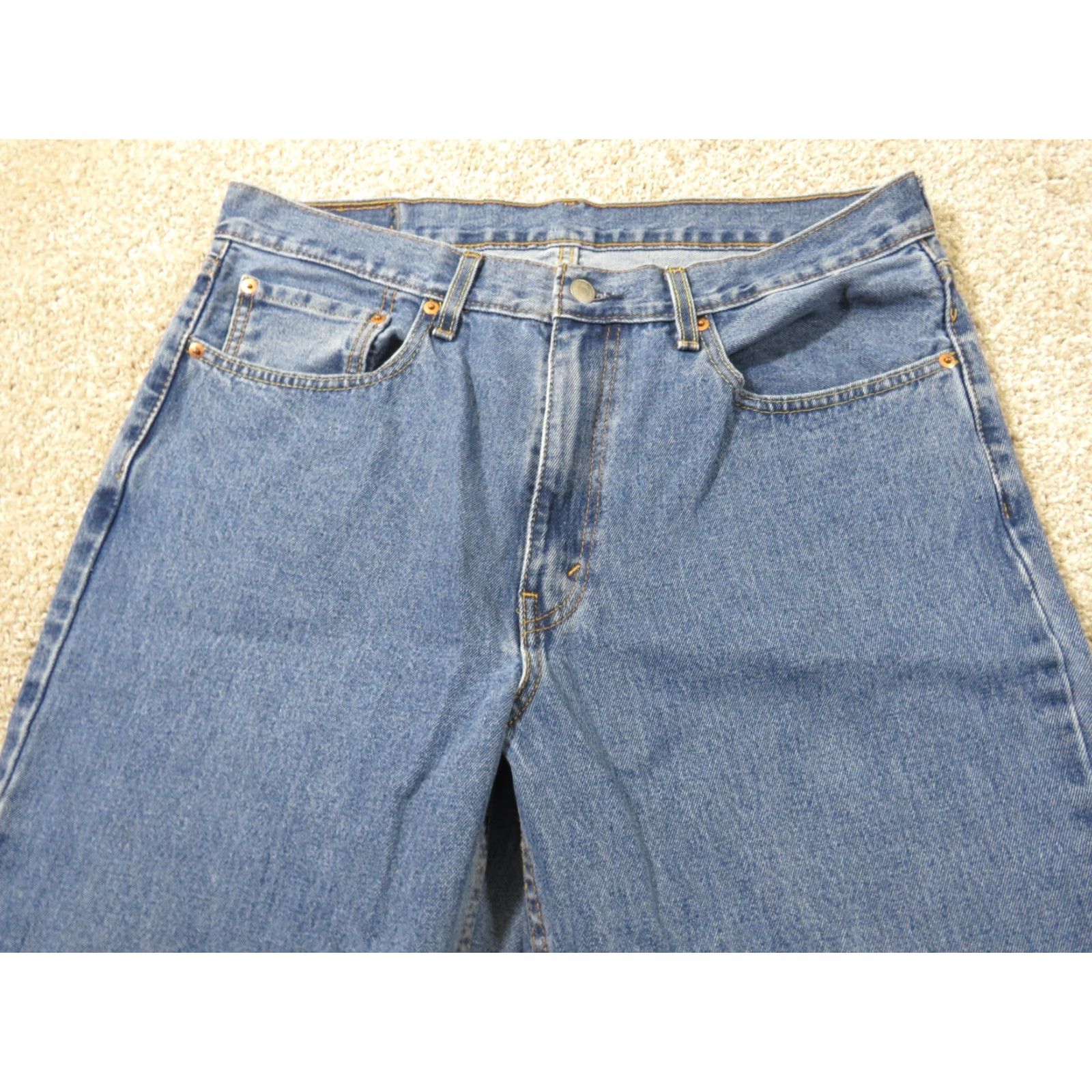 Levi's VINTAGE Levi's 550 Jeans Denim Straight Regular Fit 35x30 Blue Men Size US 35 - 3 Thumbnail
