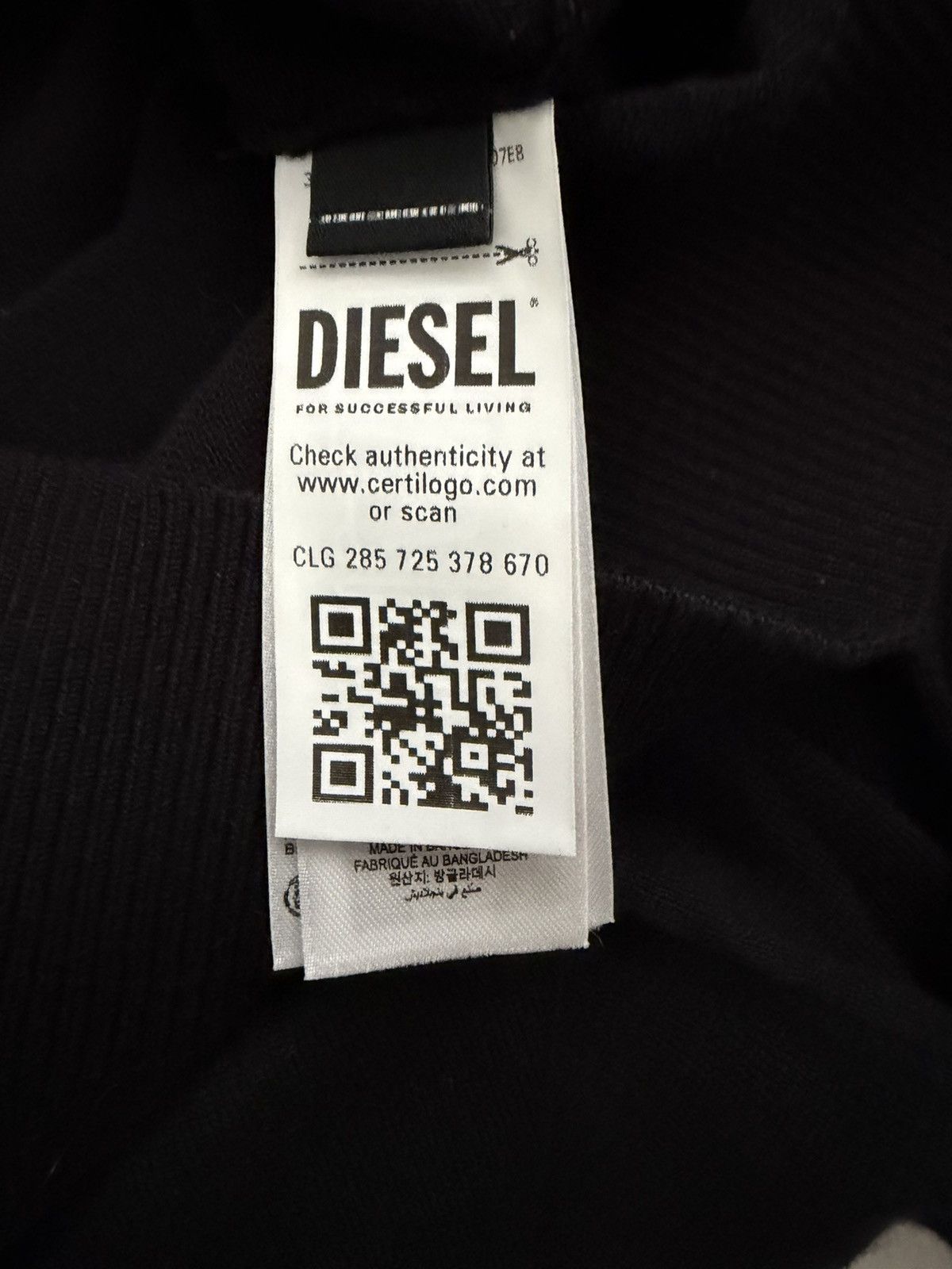Diesel Diesel Black Crewneck Sweater – New with Tags Size US L / EU 52-54 / 3 - 7 Thumbnail