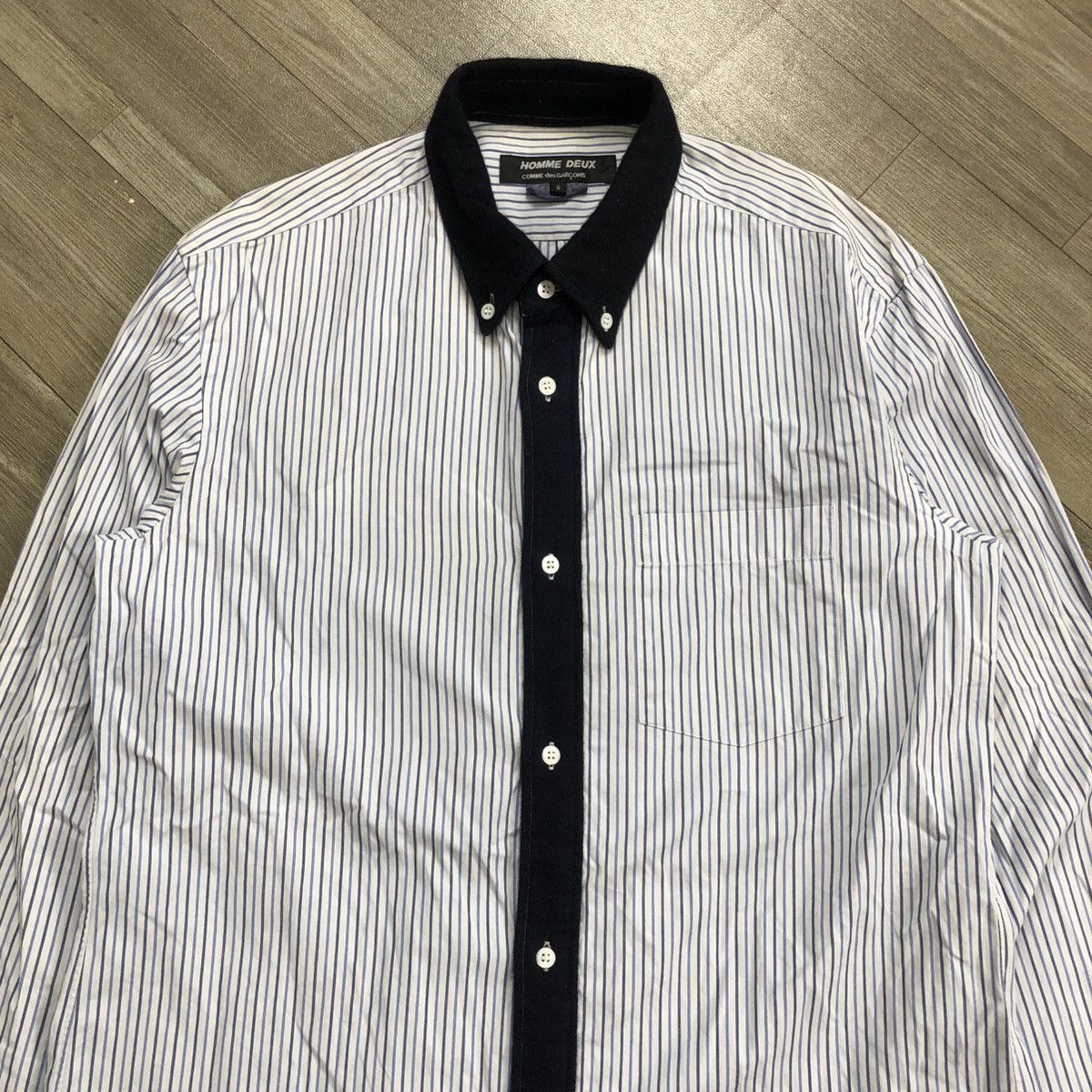Comme des Garcons Homme Deux AW12 Comme des Garcons Homme Deux CDG Striped Shirt Designer Size US S / EU 44-46 / 1 - 4 Thumbnail