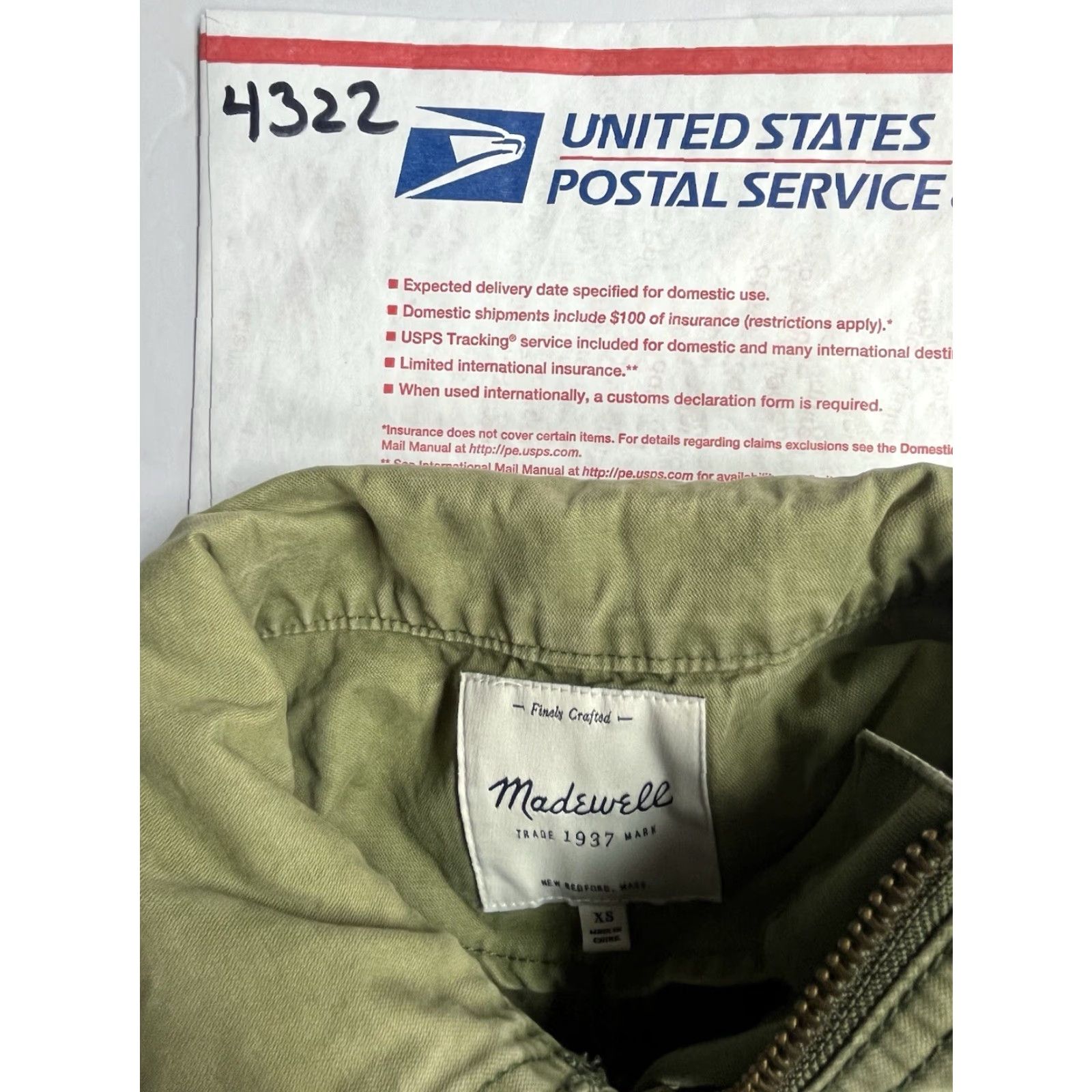 Madewell Madewell Jacket Womens XS Green Cotton Military Field Jacket Zip Upxs? Size XS / US 0-2 / IT 36-38 - 8 Thumbnail