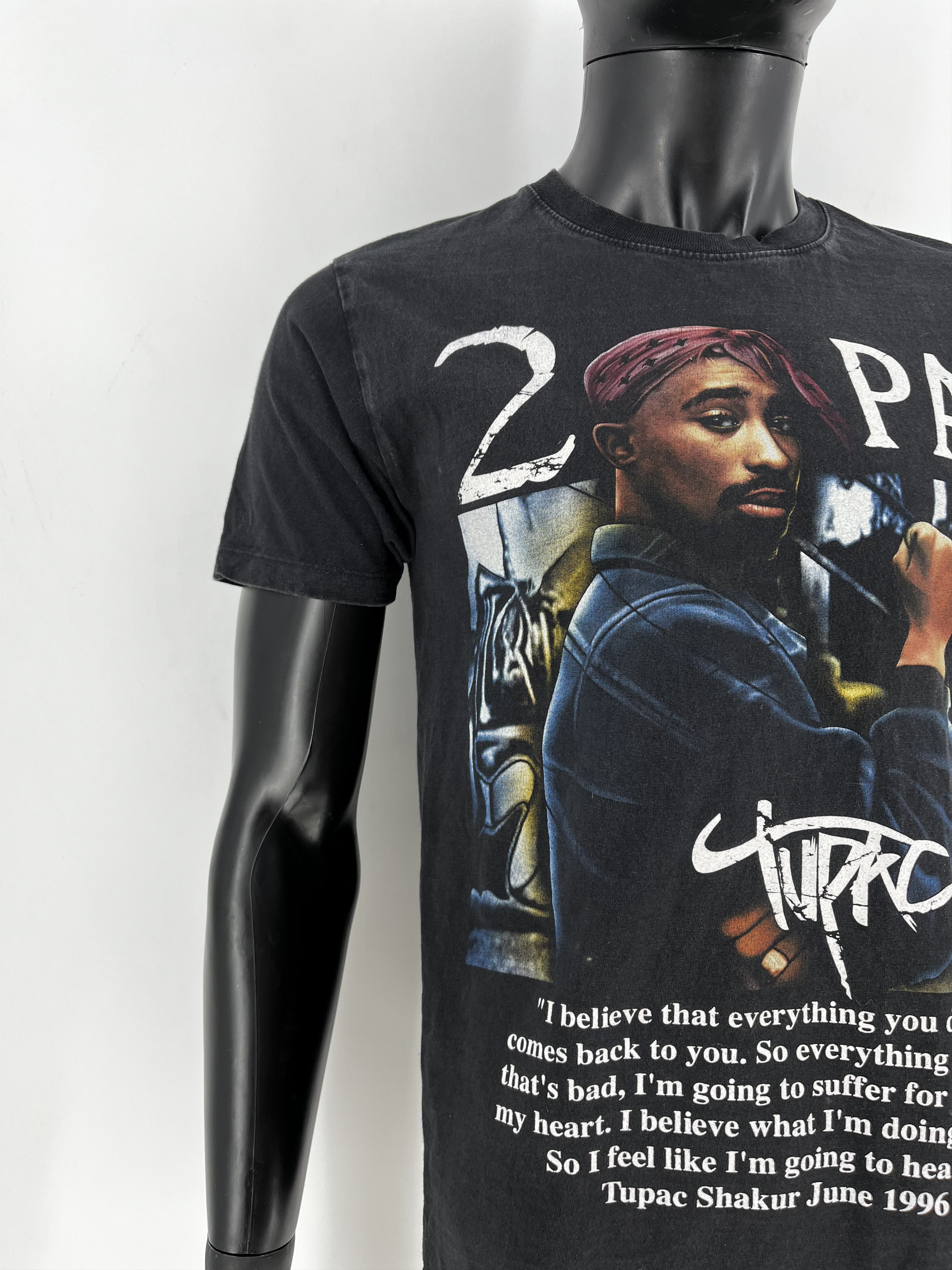 Band Tees Vintage 2Pac Tupac Shakur 1996 Men’s Black Double Sided Sz M Size US M / EU 48-50 / 2 - 7 Thumbnail
