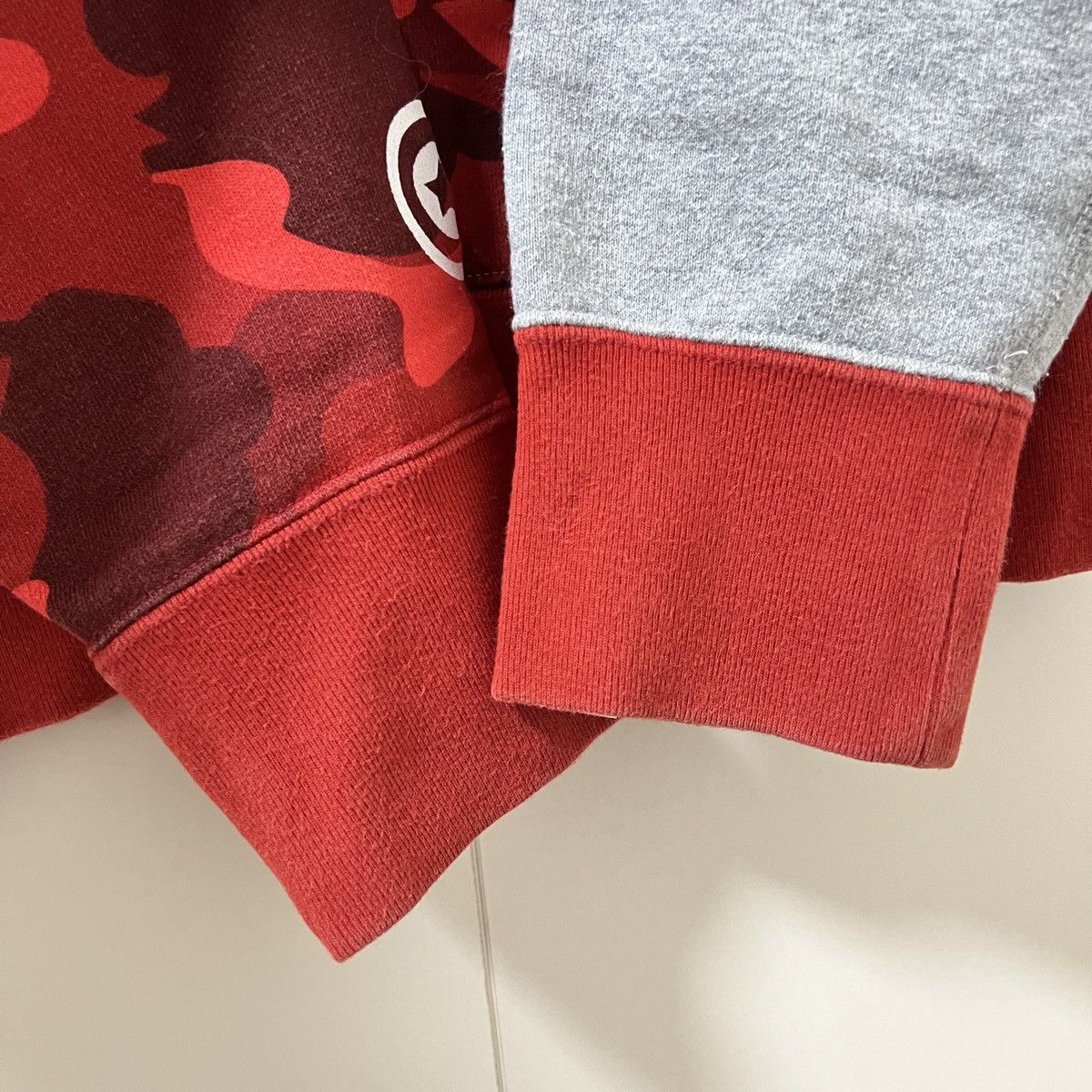 Bape Bape red camo sleeve shark zip up hoodie Size US L / EU 52-54 / 3 - 12 Thumbnail