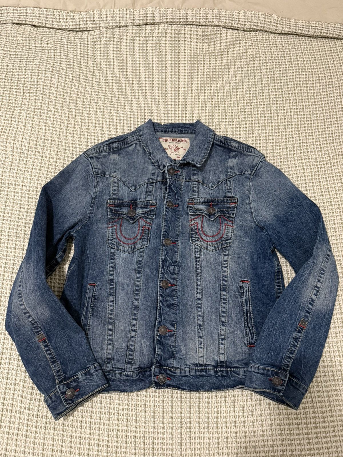 TRUE RELIGION JIMMY BIG T ダメージ加工 デニムJKT TRUE RELIGION X VON DUTCH JIMMY BIG T DENIM JACKET - IVY BREAKER