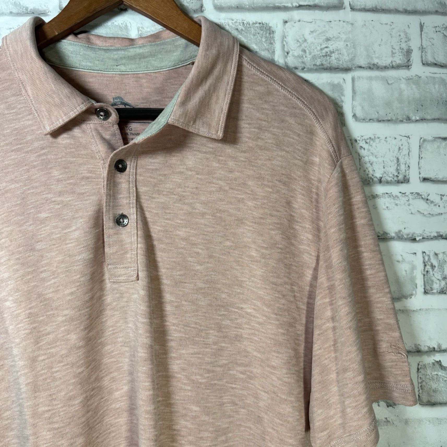 Tommy Bahama Tommy Bahama Pink Modal Blend Polo Shirt Mens XL Size Polo Men Pink Modal Knit Shirt Size US XL / EU 56 / 4 - 2 Thumbnail