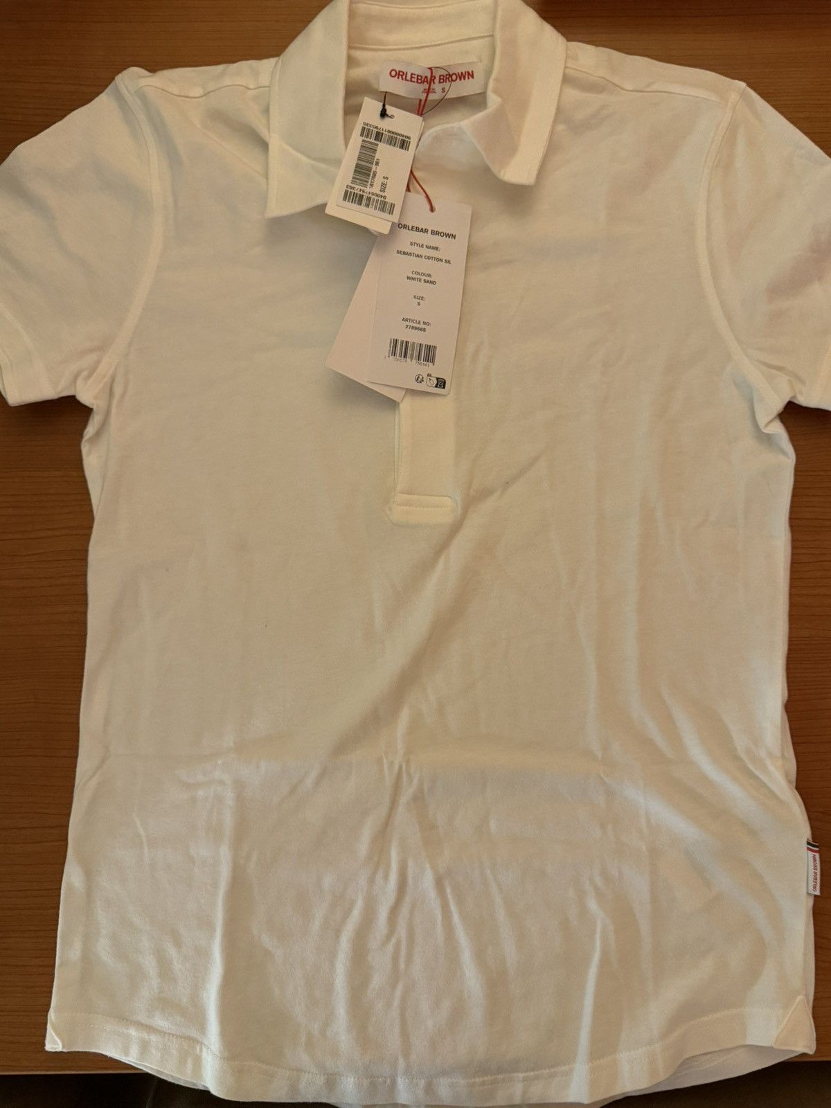 Orlebar Brown Orlebar Brown White Sebastian Cotton and Silk-Blend Polo Size US S / EU 44-46 / 1 - 1 Thumbnail