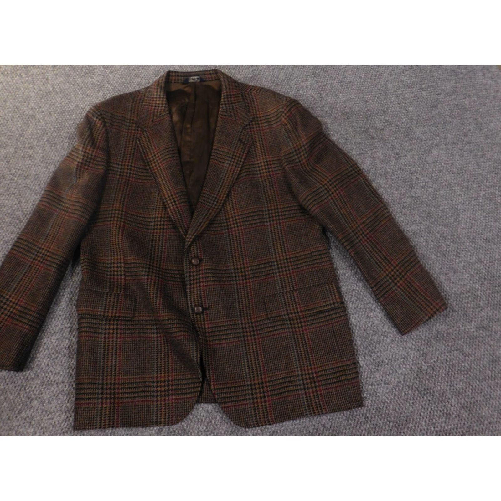 Vintage VINTAGE Kuppenheimer Blazer 46 Wool Tweed Mens Two-Button Single-Breasted Jacket Coat Size 46R - 3 Thumbnail