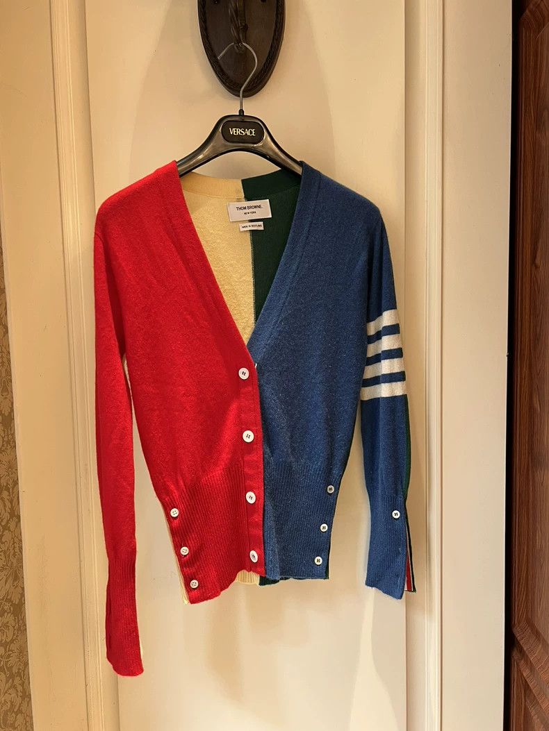 Thom Browne Thom Browne Colorblock Cashmere Cardigan - dmc Size US M / EU 48-50 / 2 - 1 Thumbnail