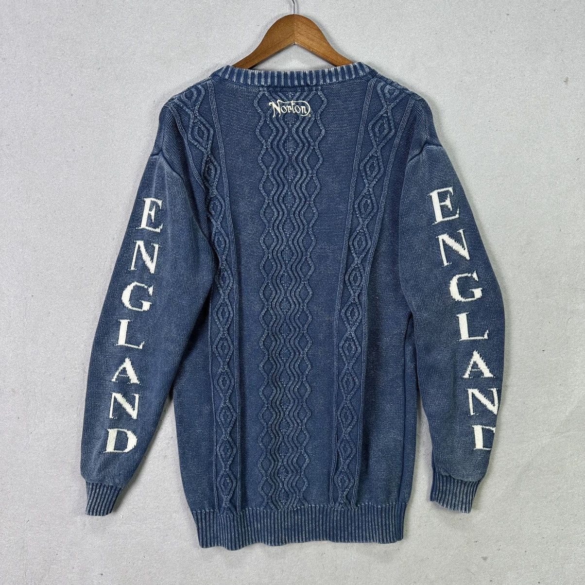 Norton Vintage 90s Norton England Cable Knit Sweater Size US XXL / EU 58 / 5 - 5 Thumbnail