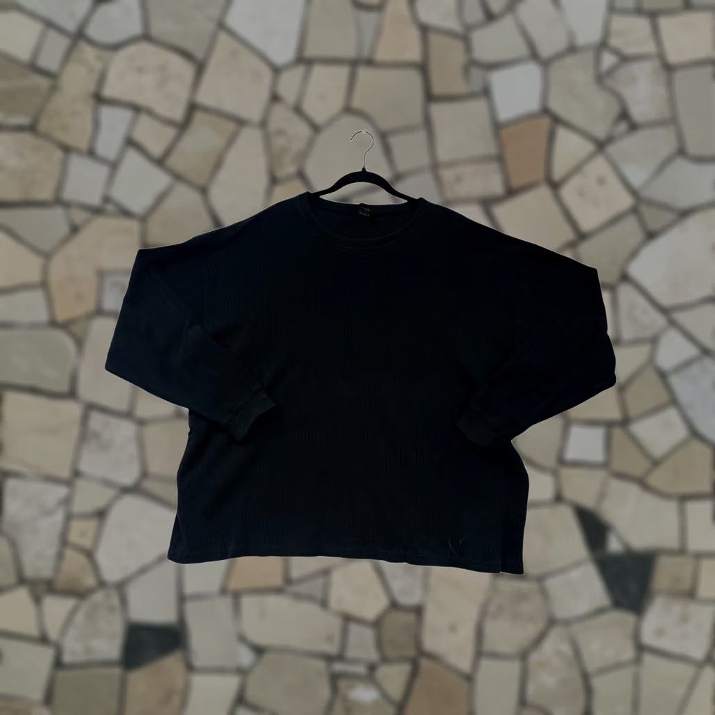 Vintage Sada Shirt 4X Black Long Sleeve Crewneck Waffle Knit #45A Size US XXL / EU 58 / 5 - 1 Thumbnail