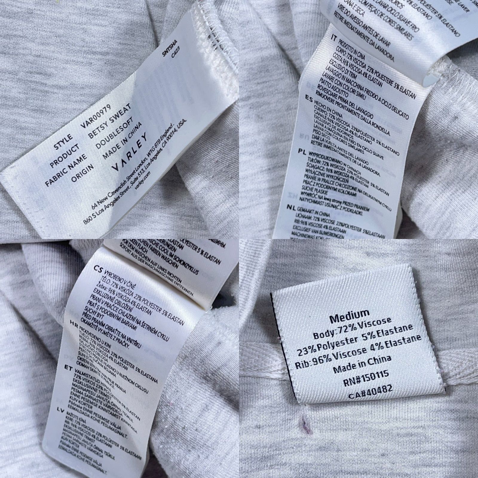 Varley Varley Betsy Sweater Women M Gray Pullover Turtleneck Lightweight Knit Pullover Casual Winter Fall Spring Shirt Womens Size M / US 6-8 / IT 42-44 - 8 Thumbnail
