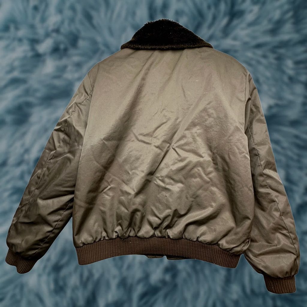 Sears VINTAGE Sears Work Leisure Bomber Jacket Men L Fur Collar Japan Green Orange Zip Nylon 70s Size US L / EU 52-54 / 3 - 1 Thumbnail