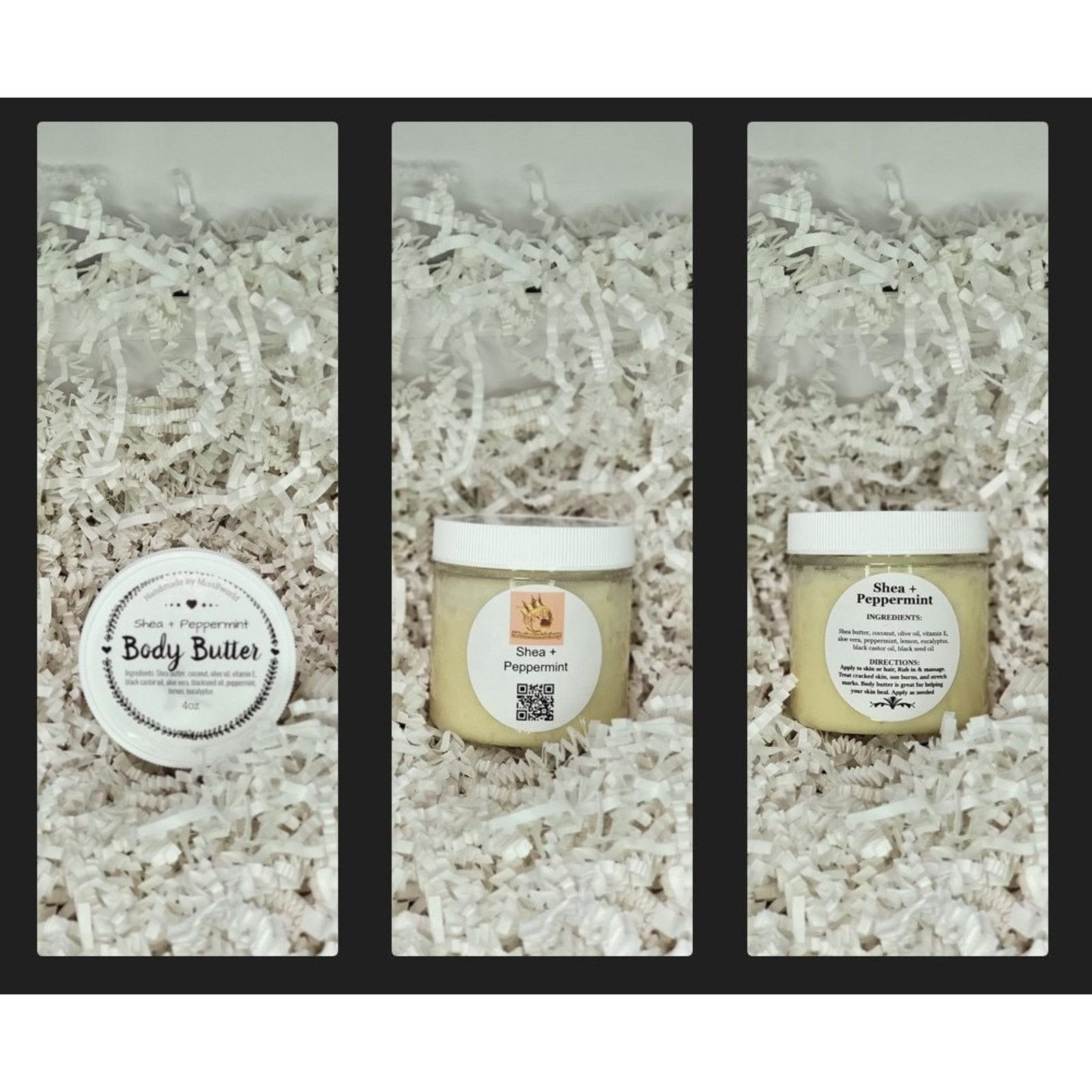 Handmade Shea Peppermint Body Butter Natural Moisturizer Handmade 4oz Size ONE SIZE - 5 Thumbnail