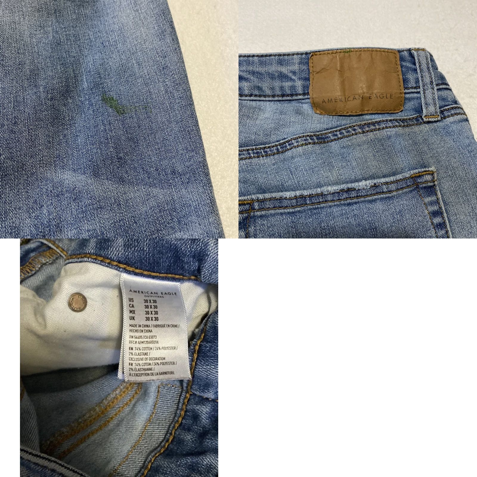 American Eagle Outfitters American Eagle Jeans Men’s 30X30 Athletic Slim Stretch Dark Blue Denim / 30 inseam Mens Blue Denim Jeans 5-Pocket Leather Patch Athletic Slim Stretch Size US 30 / EU 46 - 8 Thumbnail