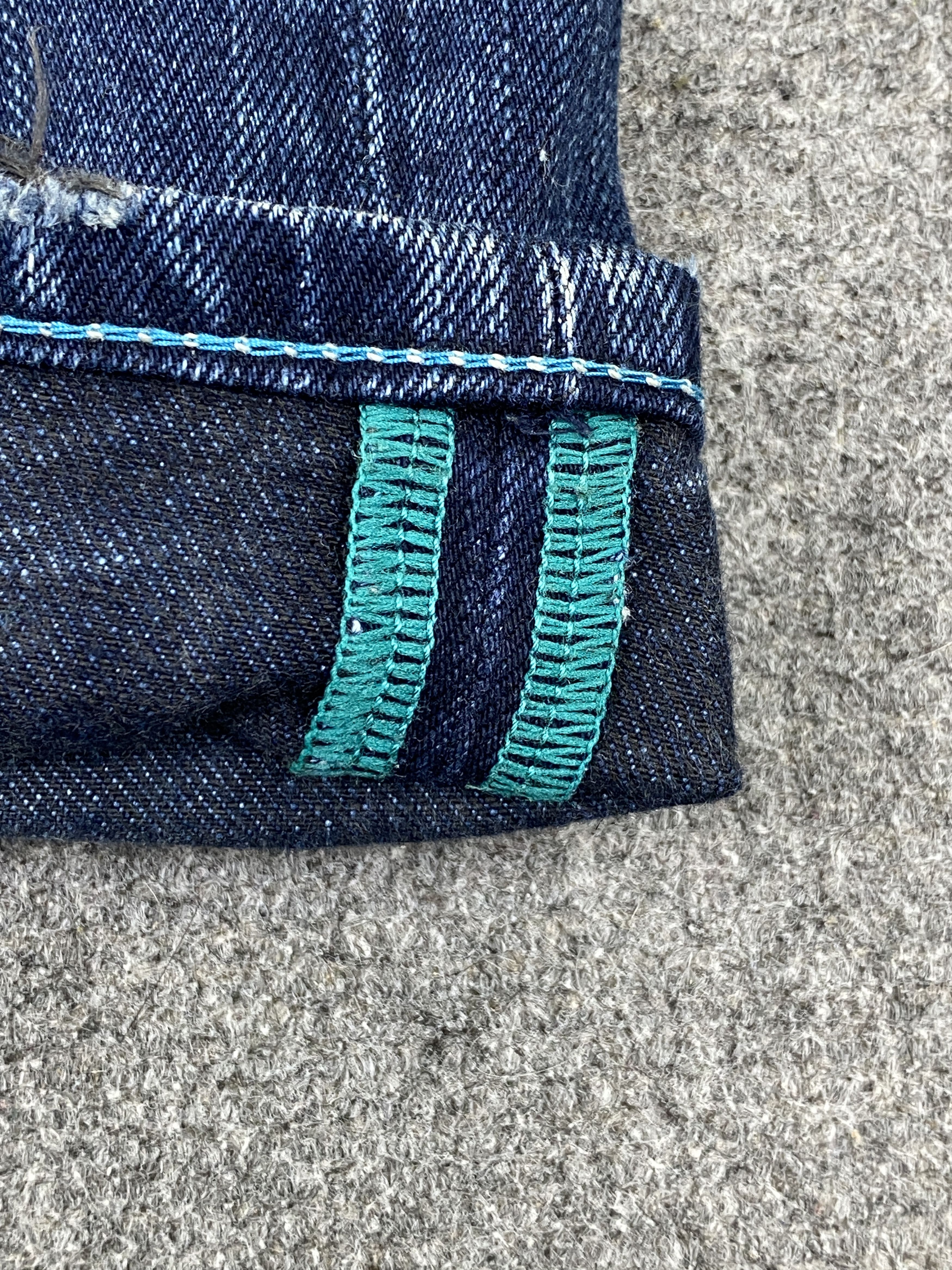 Japanese Brand × Vanquish × Vintage Vintage 90s Vanquish Gold Faded Blue Patch Work Jeans Size US 33 - 12 Thumbnail