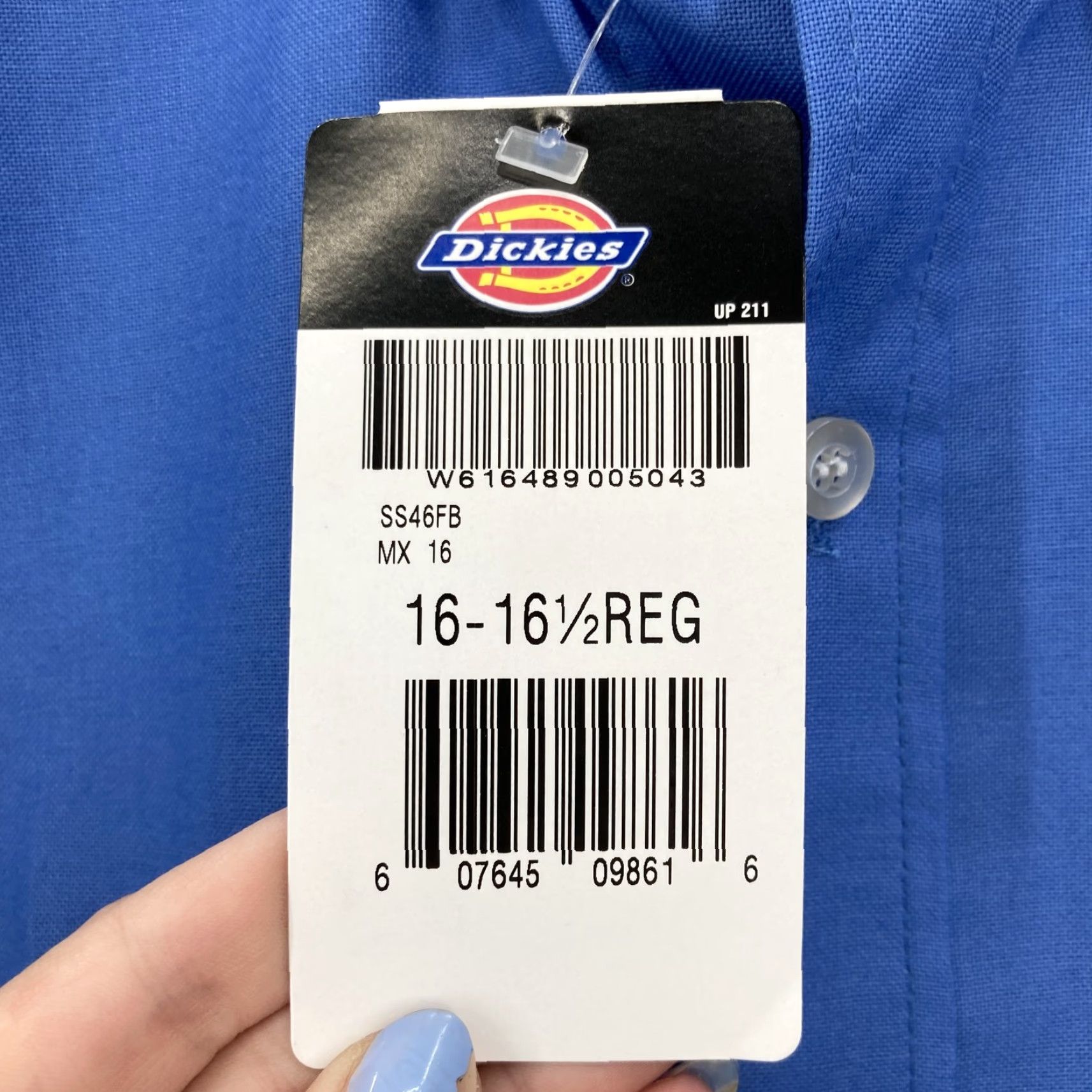 Dickies Dickies Shirt Mens 16-16.5 Regular Blue Short Sleeve Button Up Workwear Pocket Shirt Size US L / EU 52-54 / 3 - 5 Thumbnail