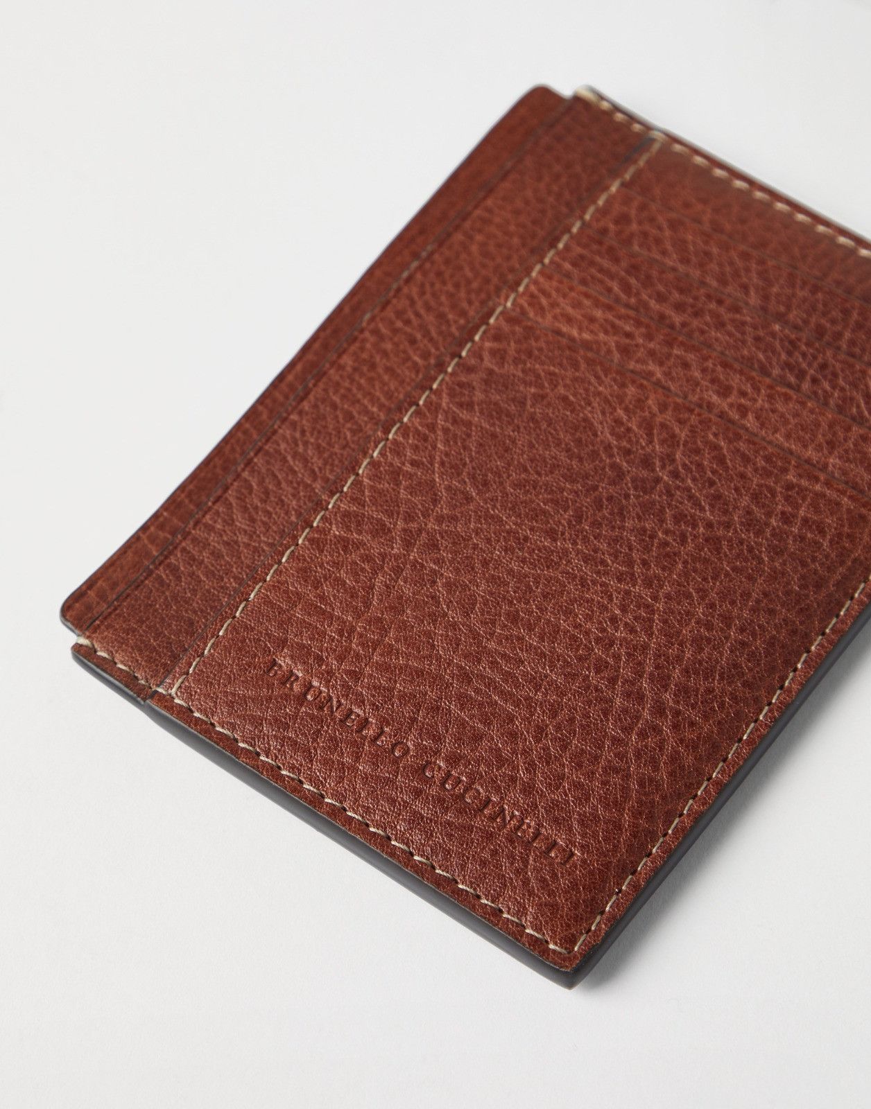 Brunello Cucinelli o1la1rc1a0326 Size: OS / Leather Card Holder in Brown Size ONE SIZE - 3 Thumbnail