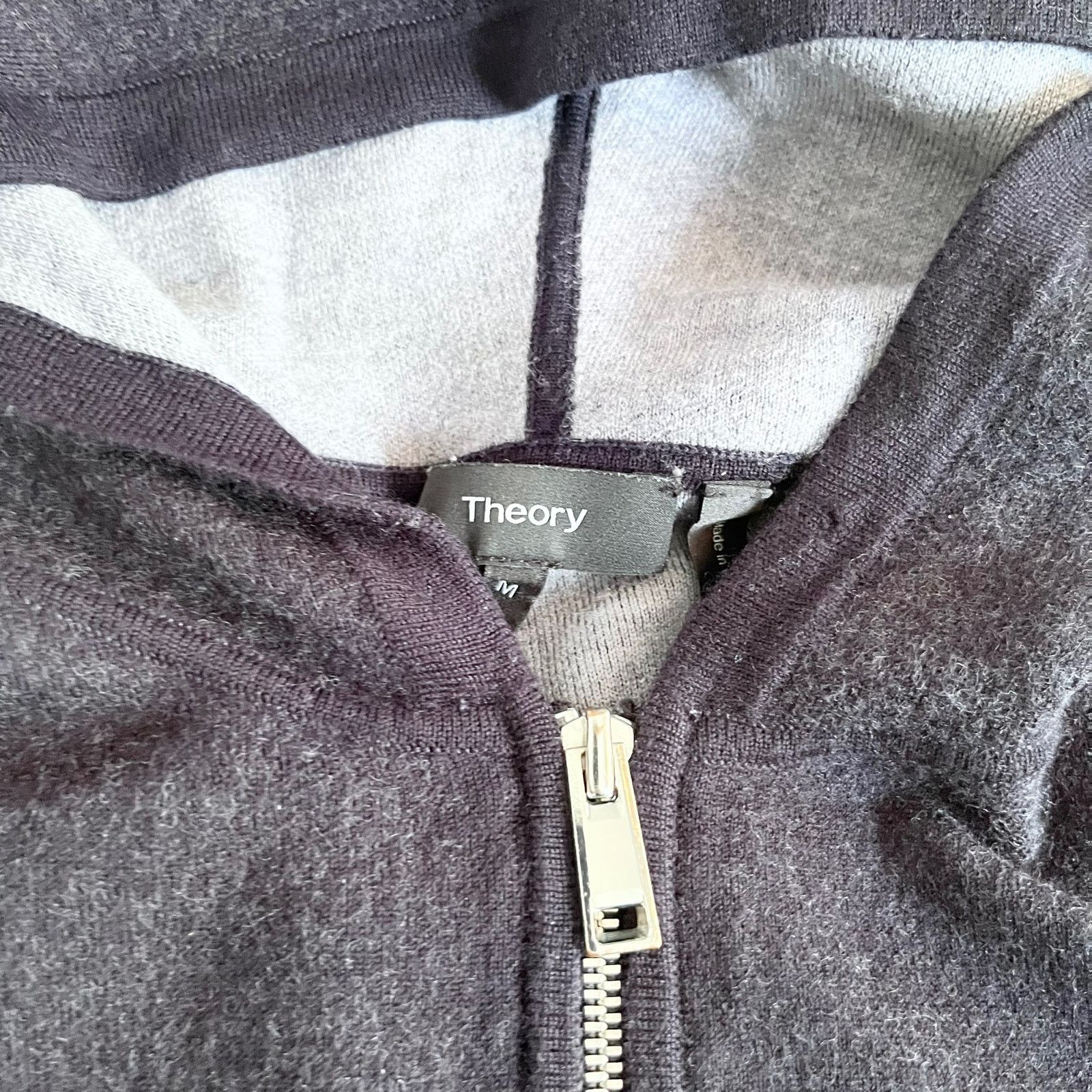 Theory Theory Men’s Wool Blend Navy Gray Zip Hoodie Medium Size US M / EU 48-50 / 2 - 3 Thumbnail