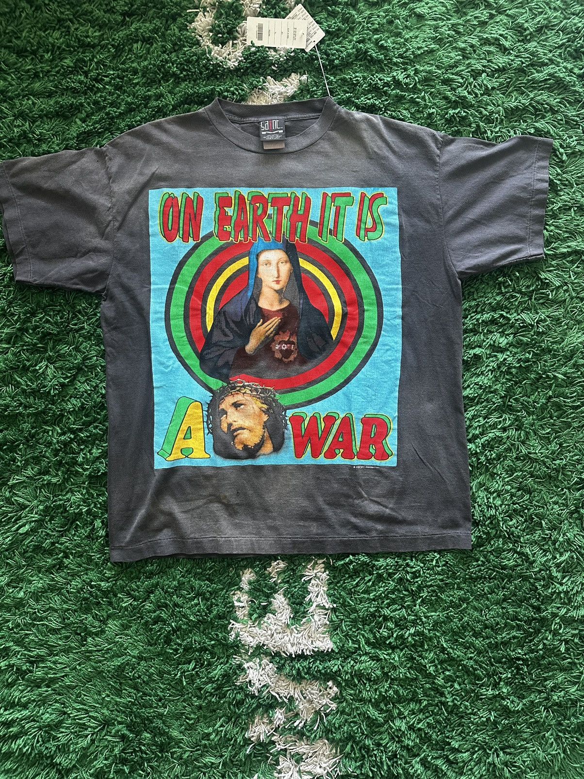 Saint Michael Saint Michael’s ON EARTH IT IS A WAR T Shirt Size US XL / EU 56 / 4 - 1 Thumbnail