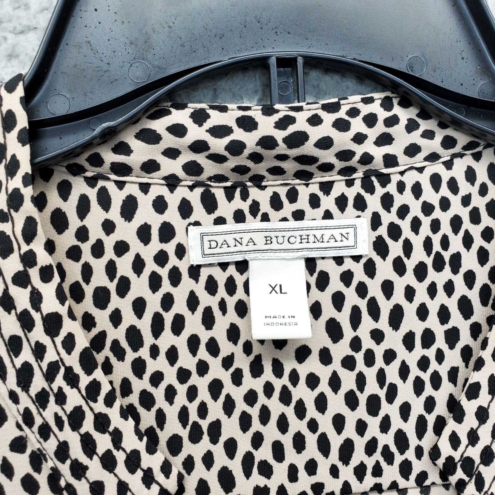 Vintage Dana Buchman Shirt Womens XL Mult Dalmatian Print Short Sleeve Button Front Size XL / US 12-14 / IT 48-50 - 6 Thumbnail