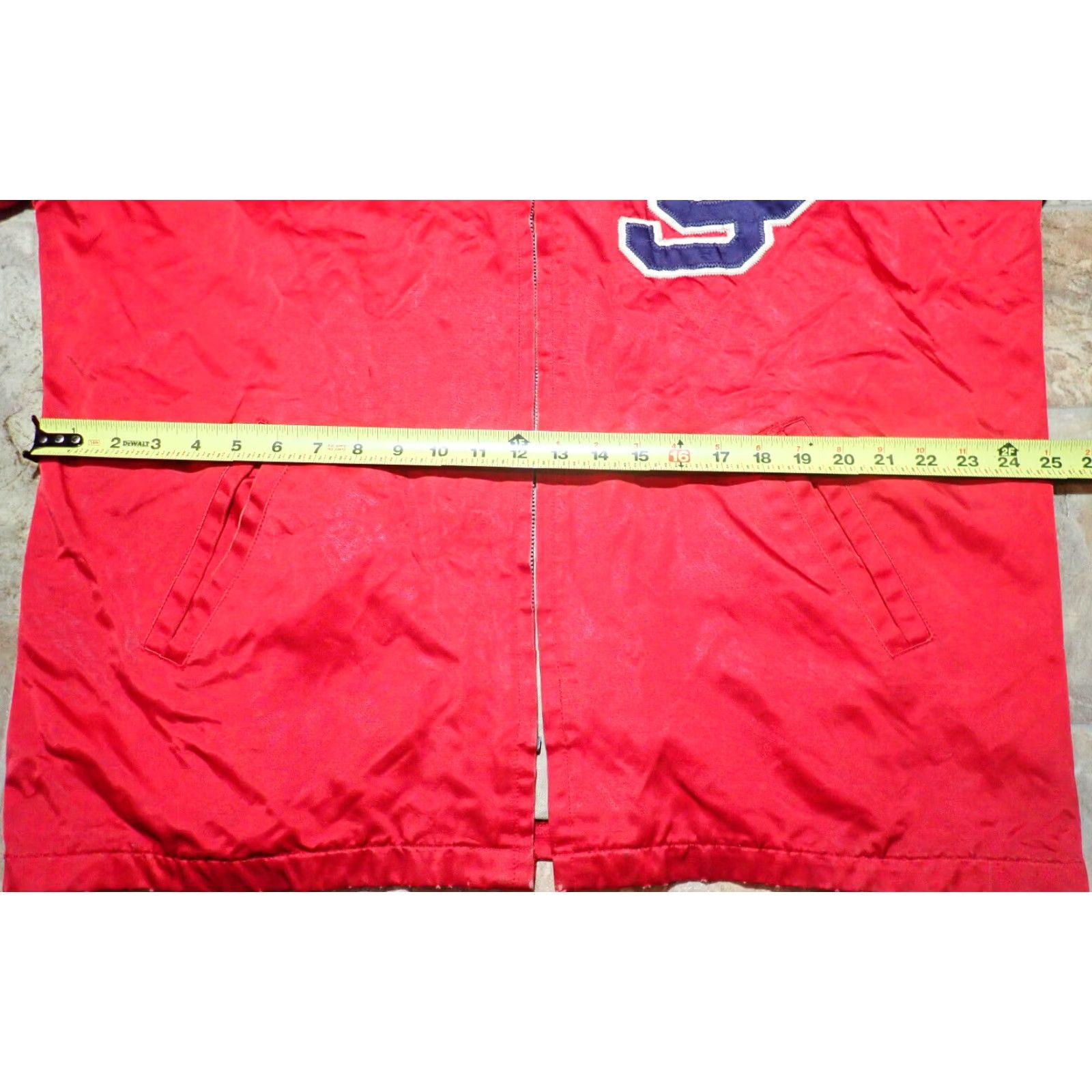 Vintage VINTAGE 60s Varsity Red Satin Letterman Jacket Men's XL Distressed Coat Retro Sports Party Size US XL / EU 56 / 4 - 6 Thumbnail