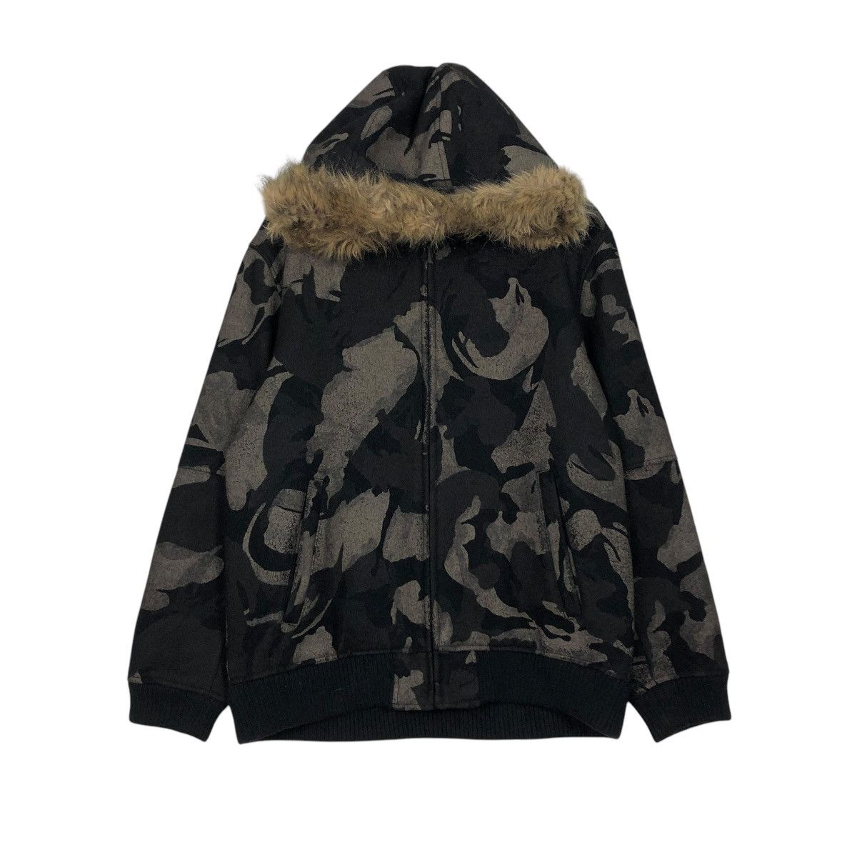 Vintage 🔥VINTAGE BOMBER JACKET VILLE D’ESPOIR CAMOUFLAGE MINK FUR Size US L / EU 52-54 / 3 - 3 Thumbnail