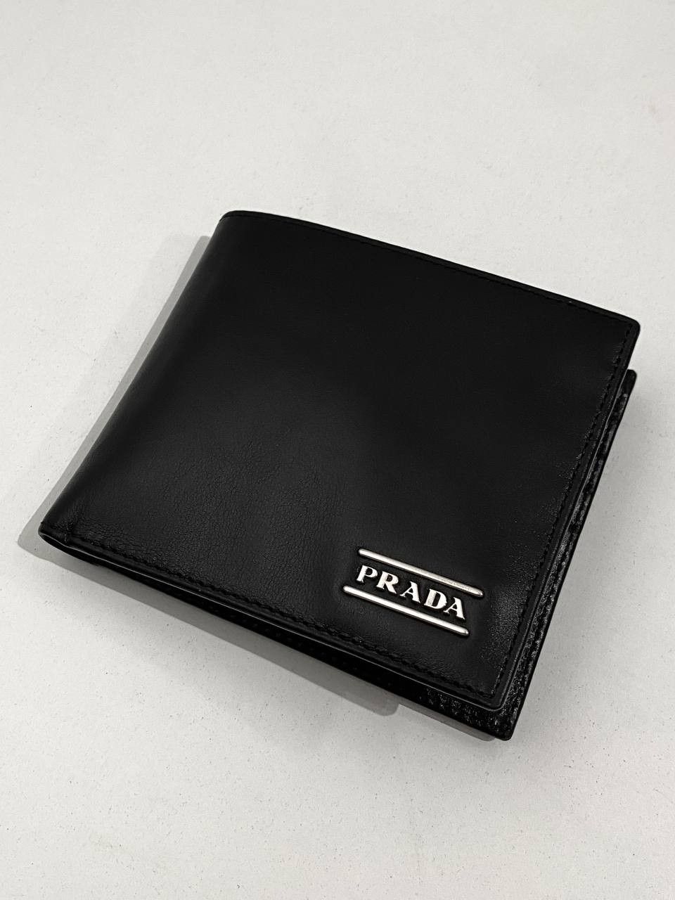 Prada Prada Milano Logo Saffiano Leather Black Bi Fold Wallet Size ONE SIZE - 3 Thumbnail