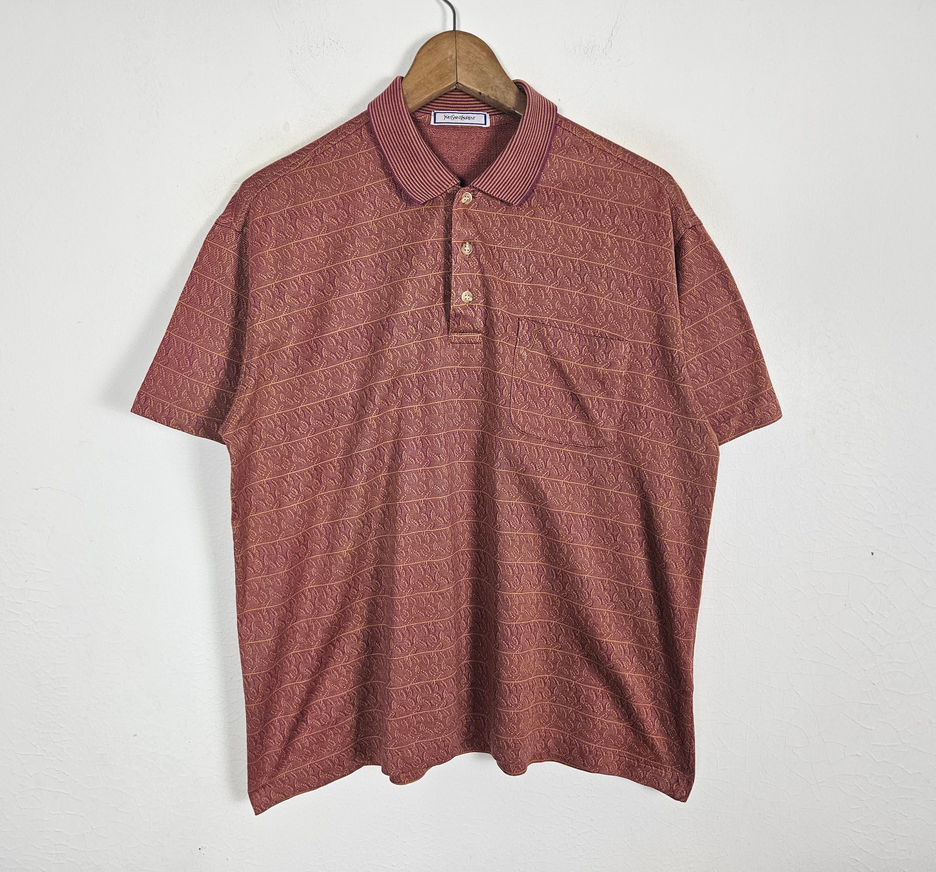 Designer × Vintage × Yves Saint Laurent Vintage Yves Saint Laurent Ysl Monogram Paisley Polo Size US L / EU 52-54 / 3 - 2 Thumbnail