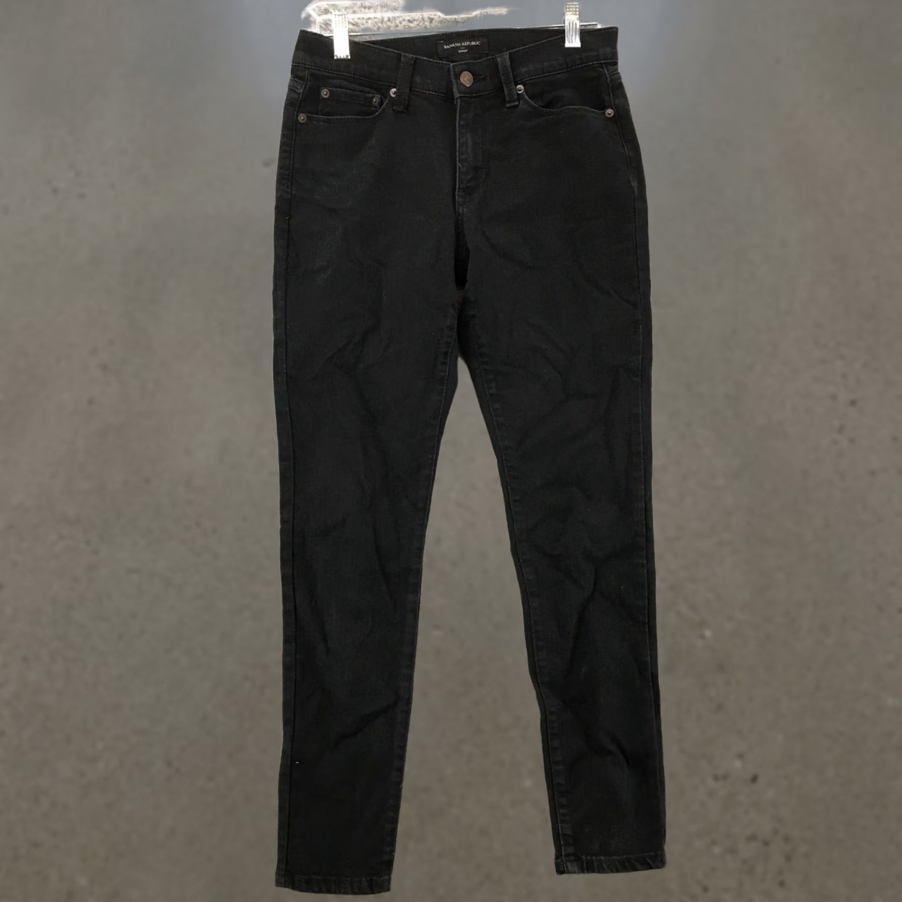 Banana Republic Banana Republic Skinny Jeans Womens 27/4 Black Mid Rise Zip Fly 5 Pockets Button Jeans Size 27" / US 4 / IT 40 - 1 Thumbnail
