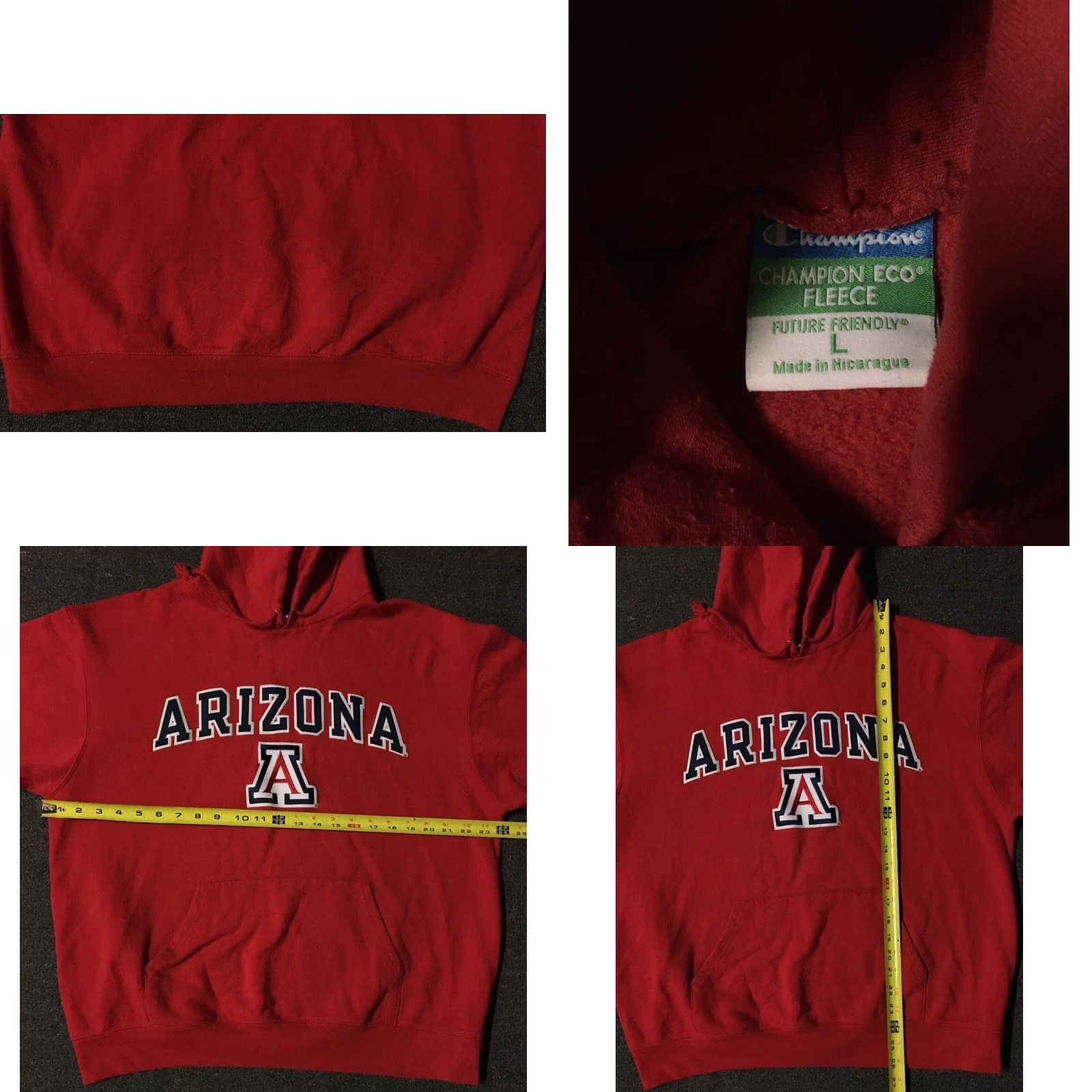 Champion VINTAGE Champion University Of Arizona Faded Hoodie L Red Men's Sweatshirt 90s University Wildcats PU厚 Size US L / EU 52-54 / 3 - 8 Thumbnail