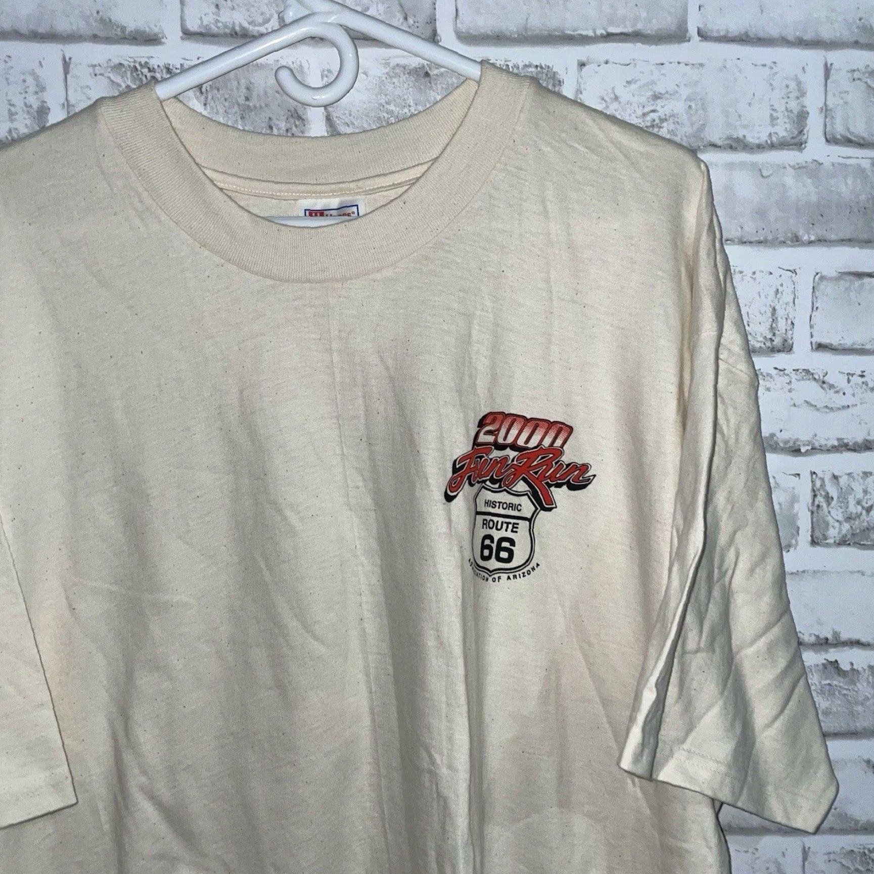 Hanes VINTAGE Hanes T-Shirt 2000s Route 66 Graphic Mens Size XXL 100% Cotton Beige Size US XXL / EU 58 / 5 - 3 Thumbnail
