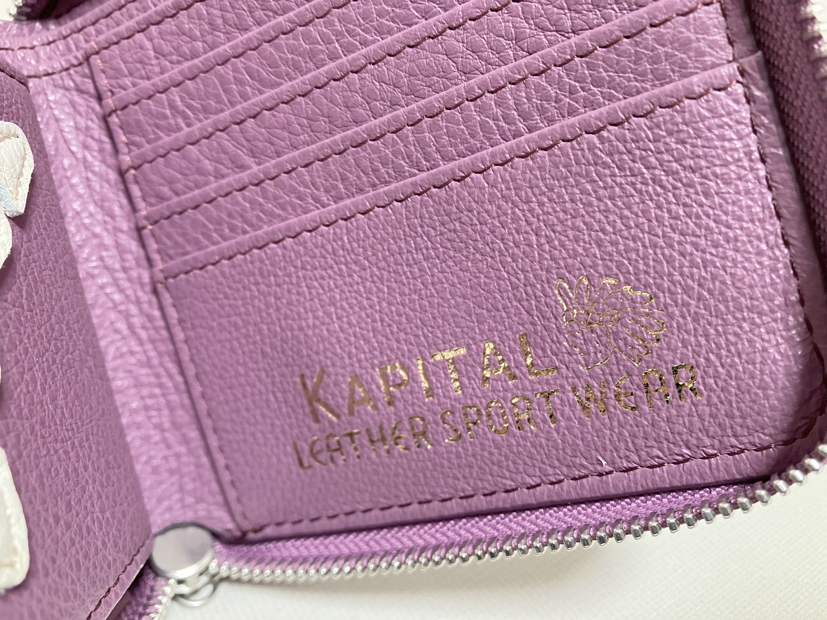 Kapital Kapital THUMBS UP BONE HAND ZIP leather wallet new purple Size ONE SIZE - 4 Thumbnail