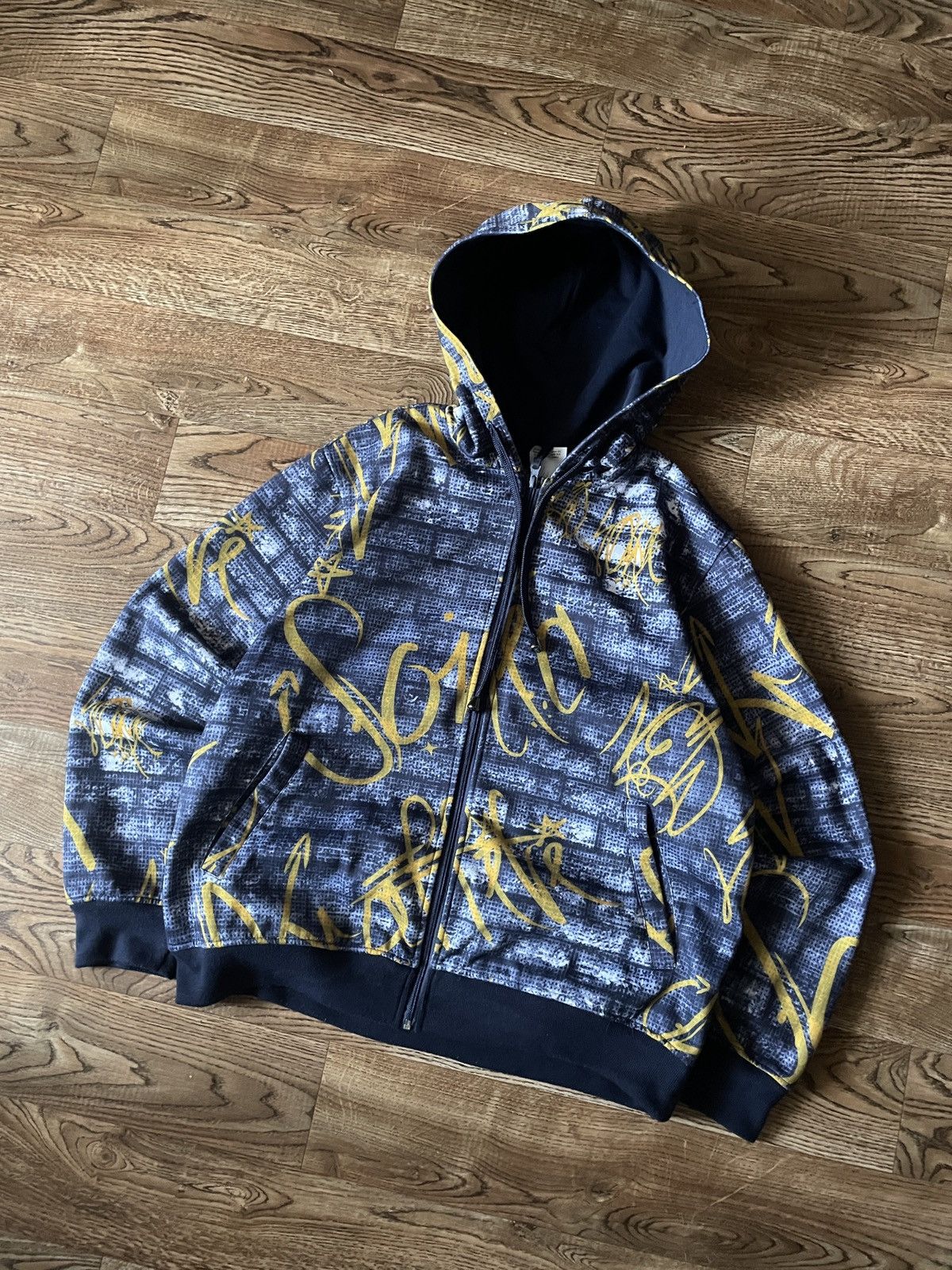 Other RAW BLUE ALL OVER PRINTED BAGGY ZIPPER HOODIE RAP JNCO STYLE Size US M / EU 48-50 / 2 - 2 Thumbnail