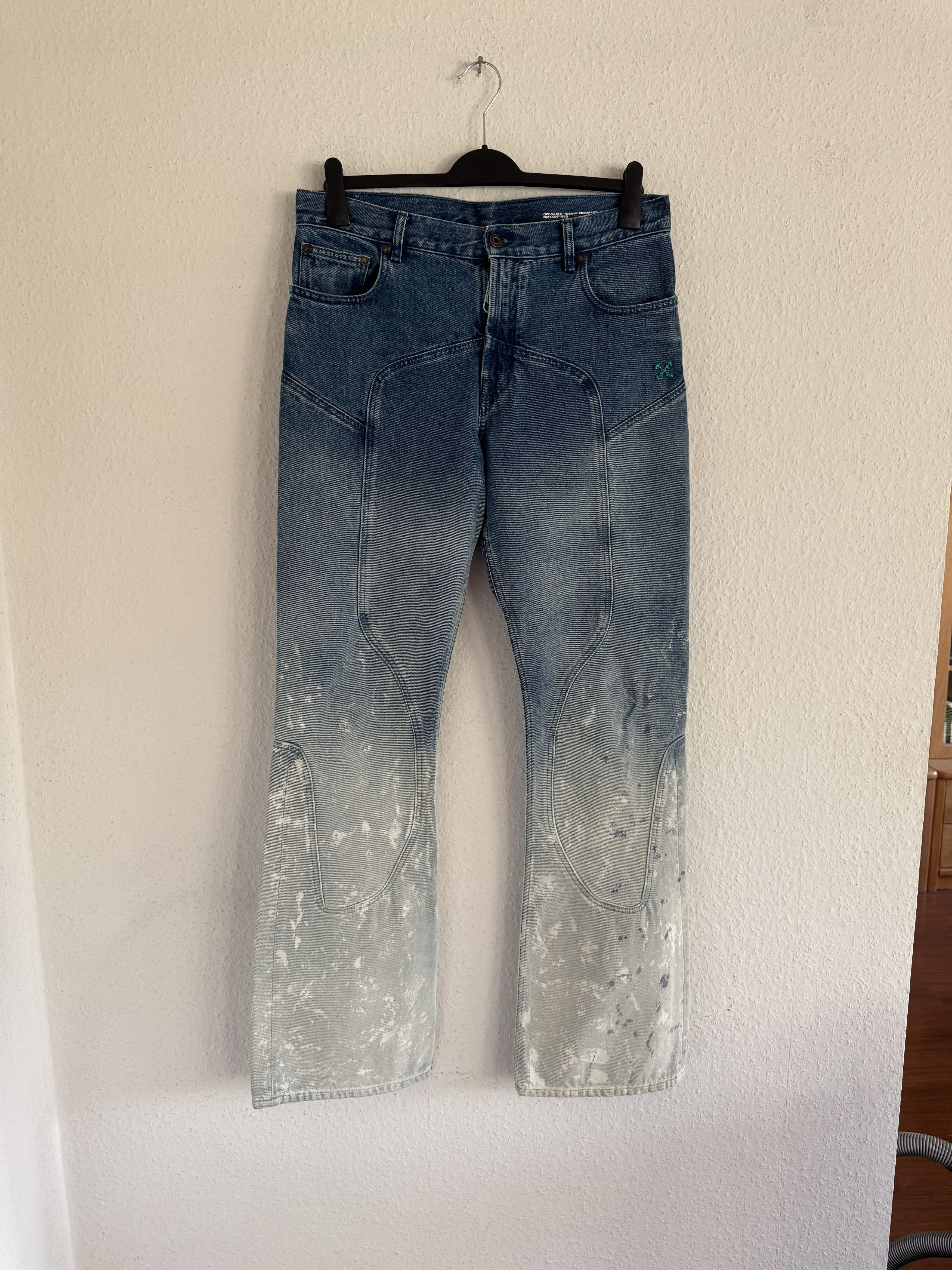 Off-White Paint-Splattered Degrade Denim Jeans Size US 34 / EU 50 - 2 Thumbnail