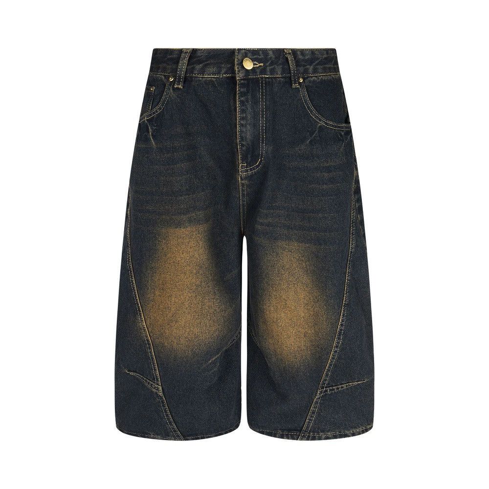 Japanese Brand × Jean Men's loose wide-leg cargo punk distressed denim shorts Size US 32 / EU 48 - 1 Thumbnail
