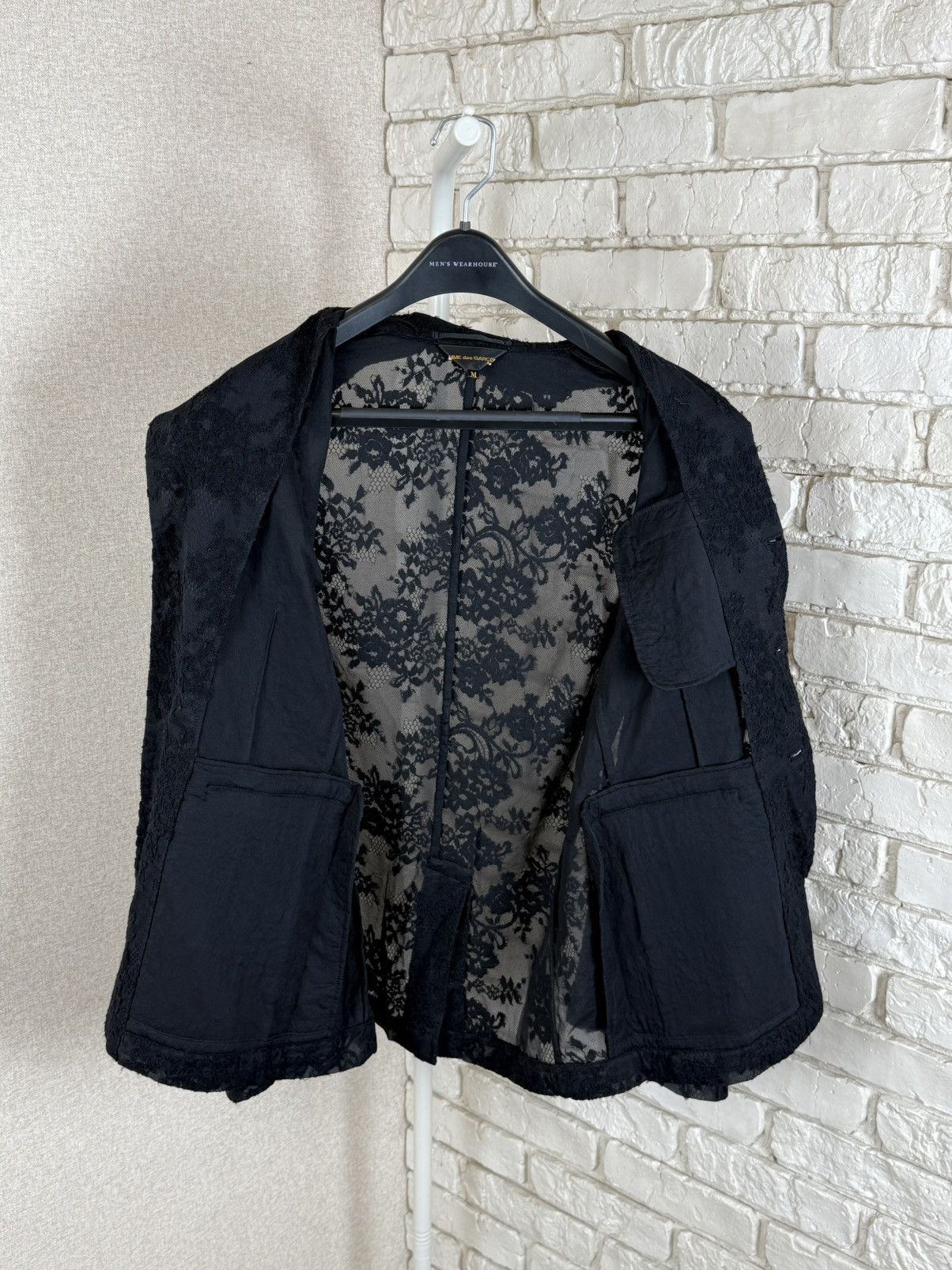 Comme des Garcons Womans Comme Des Garcons Lace Wool Blend Blazer in Black Size M / US 6-8 / IT 42-44 - 14 Thumbnail