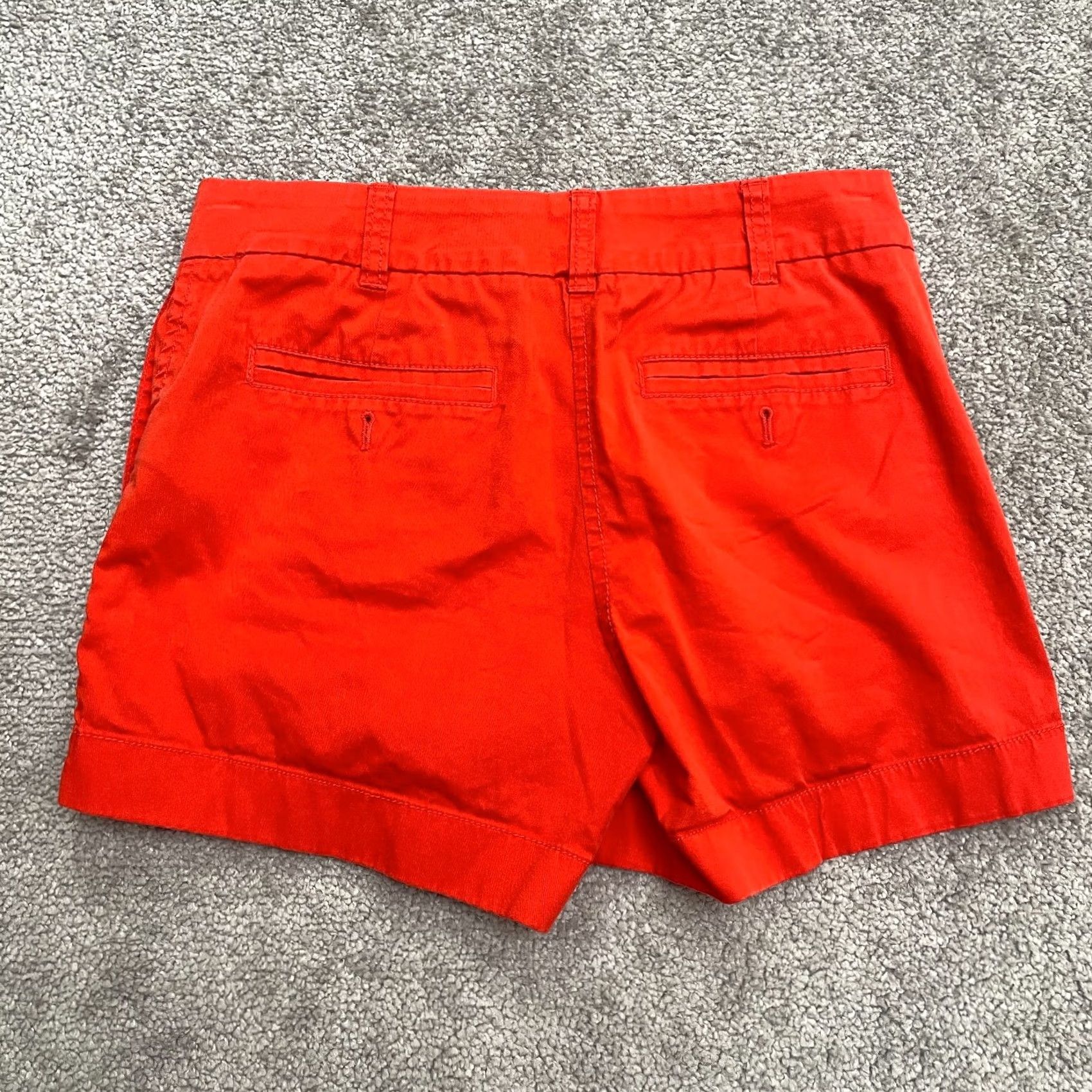 J.Crew J.Crew Chino Shorts Womens 00 Solid Red Mid Rise Cotton Casual Pocket Outdoor Size 24" / US 00 / IT 34 - 2 Thumbnail