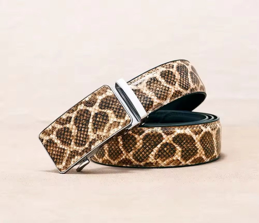 Other Khaki Snake Buckle Cowskin Waist Strap Belt Size ONE SIZE - 4 Thumbnail