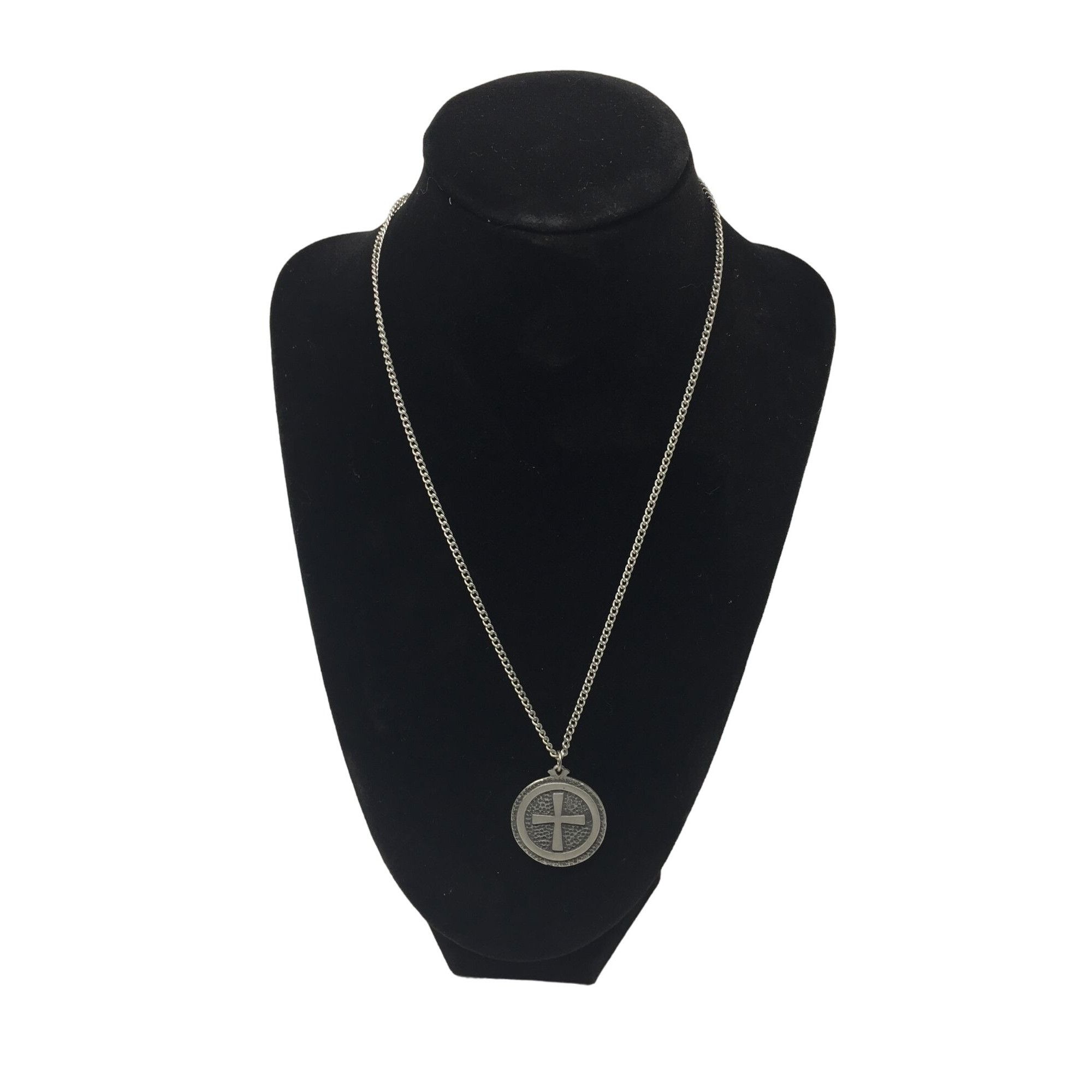 Other Men's Pewter Chain Necklace with A Cross Pendant Size ONE SIZE - 1 Thumbnail