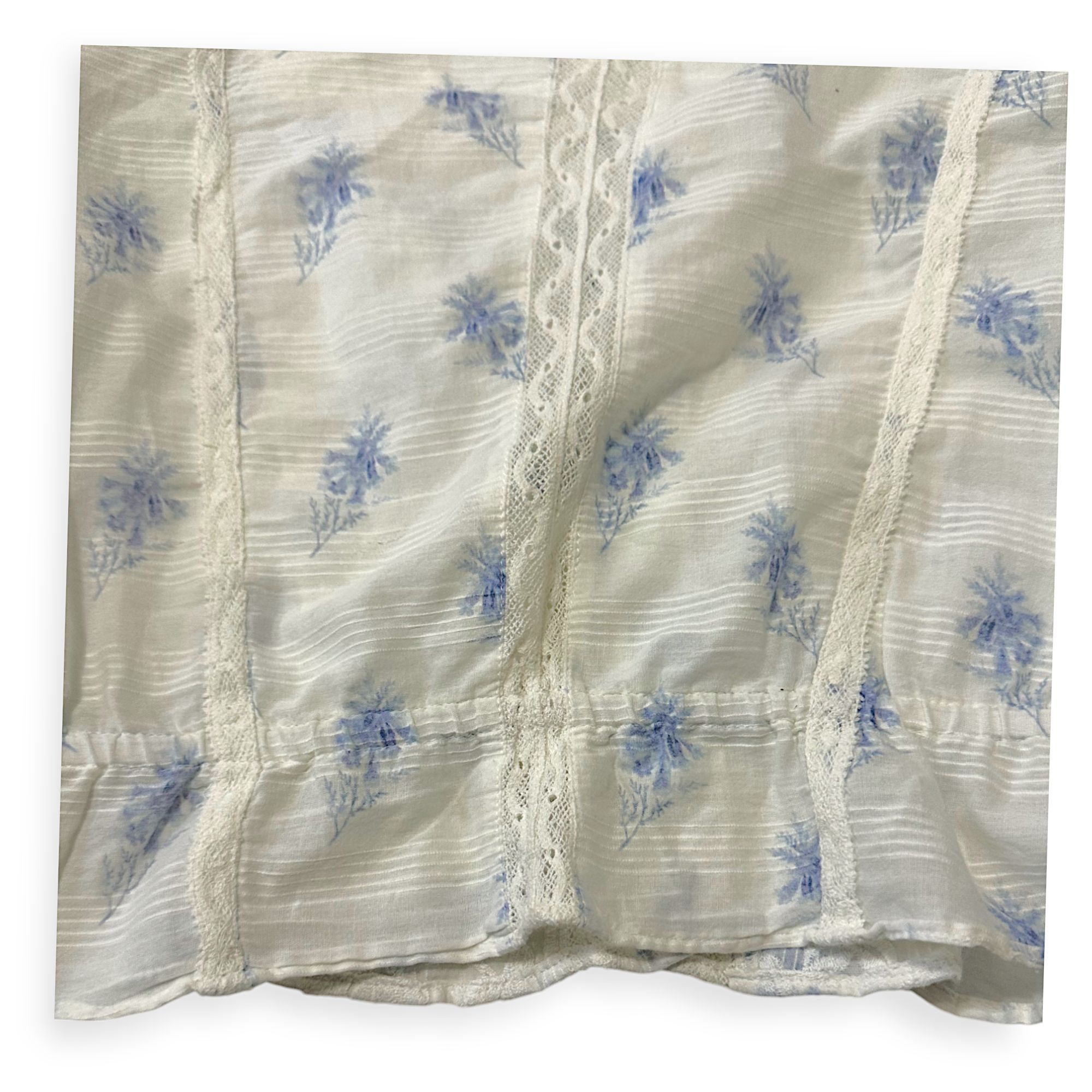 LoveShackFancy LoveShackFancy Sabrina Top, Ivory, Blue Floral, Size S, New Size S / US 4 / IT 40 - 10 Thumbnail