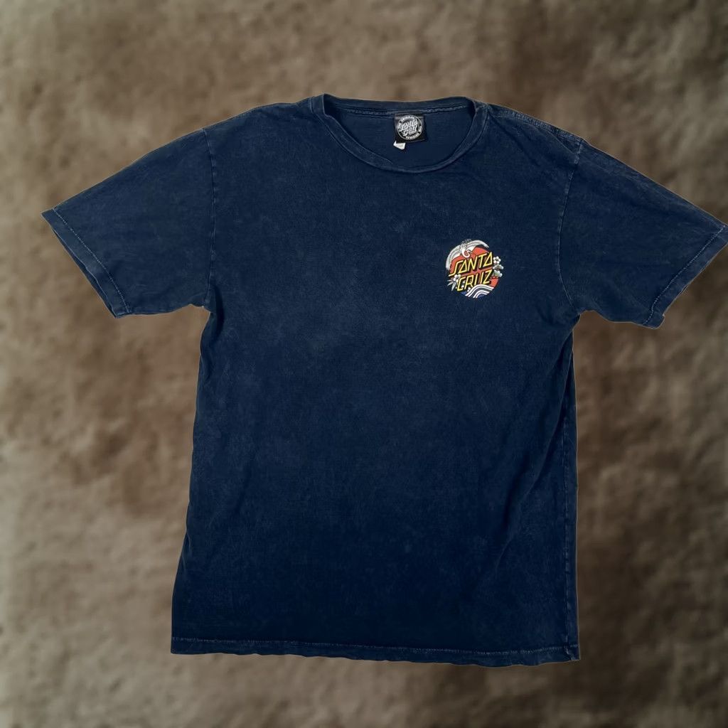 Vintage Santa Cruz T-Shirt Size L Blue Crane Dot Logo 90s Y2K Graphic Print Crew Neck Short Sleeve Mens Size US L / EU 52-54 / 3 - 1 Thumbnail