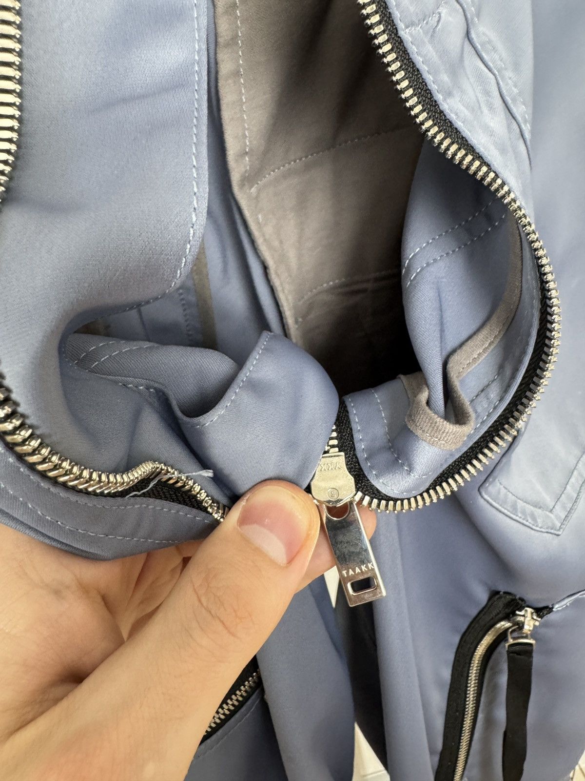Japanese Brand SS20 TAAKK MULTI ZIPPER NYLON Grey-Blue PANTS y2k cargo Size US 32 / EU 48 - 15 Thumbnail