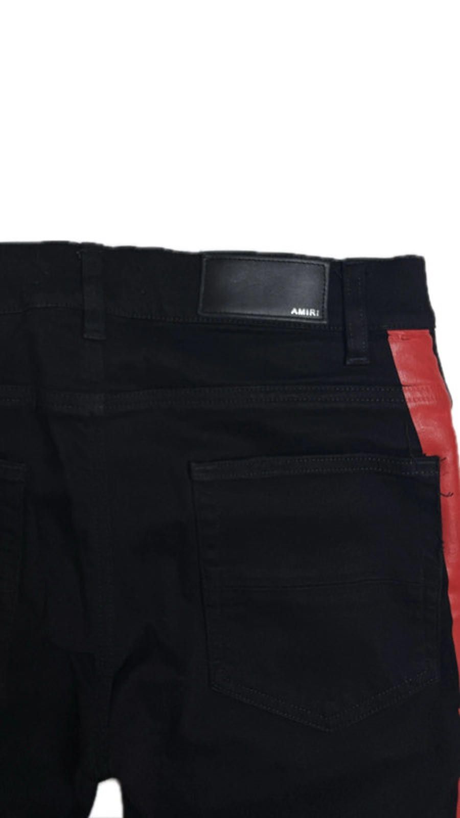 Amiri Amiri Red Track Black Jeans Size US 30 / EU 46 - 2 Thumbnail