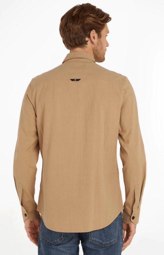 CALVIN KLEIN J. BEIGE SHIRT LONG SLEEVE TRAVERTINE SIZE XL