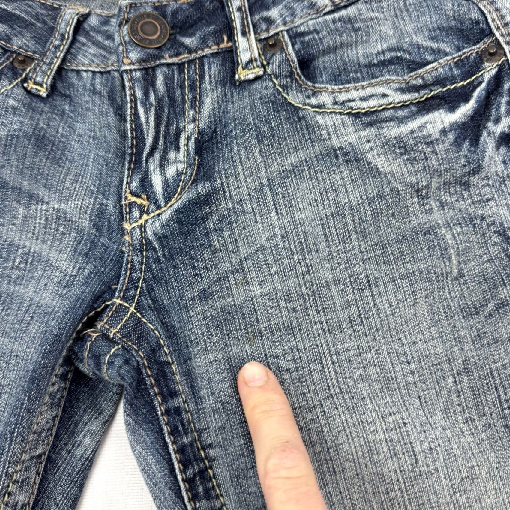 Vintage VINTAGE Rue 21 Jeans Womens Size 0 Bootcut Flare Hipster 90s Y2K Punk Blue Denim Cotton Spandex Inseam 32 Size 42" / US 20 - 2 Thumbnail