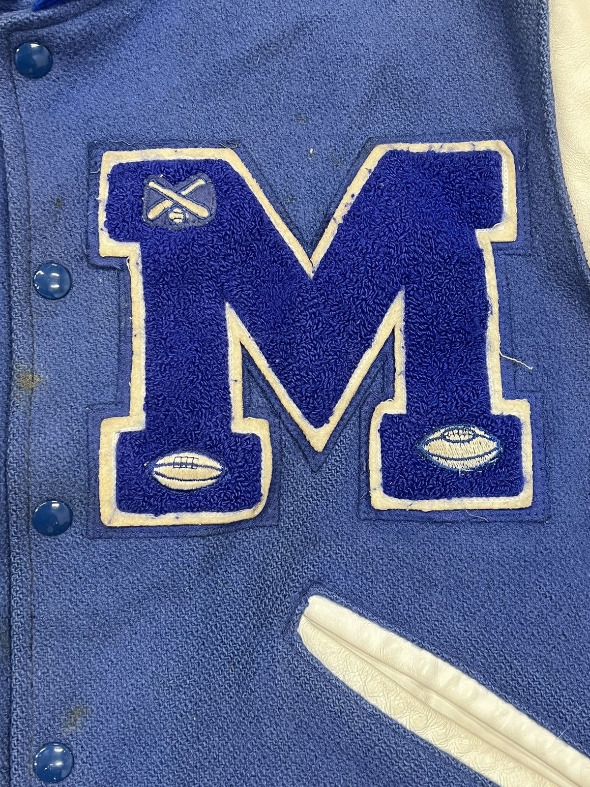 Delong Vintage 80s Varsity Football Letterman Jacket Size ONE SIZE - 5 Thumbnail
