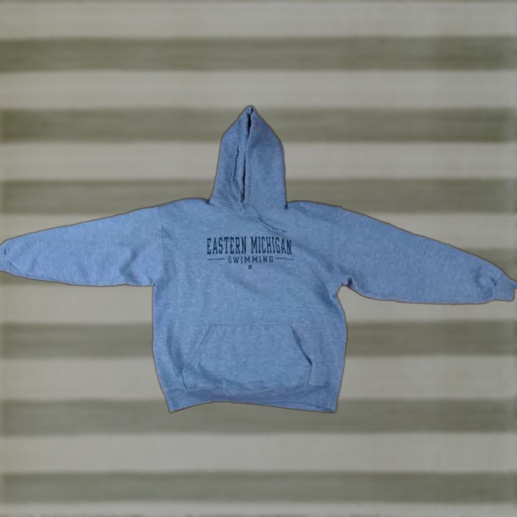 Vintage VINTAGE Eastern Michigan Eagles Hoodie Pullover Sweatshirt Hooded Large Unisex Adults Gray Cotton Express L Size US L / EU 52-54 / 3 - 1 Thumbnail
