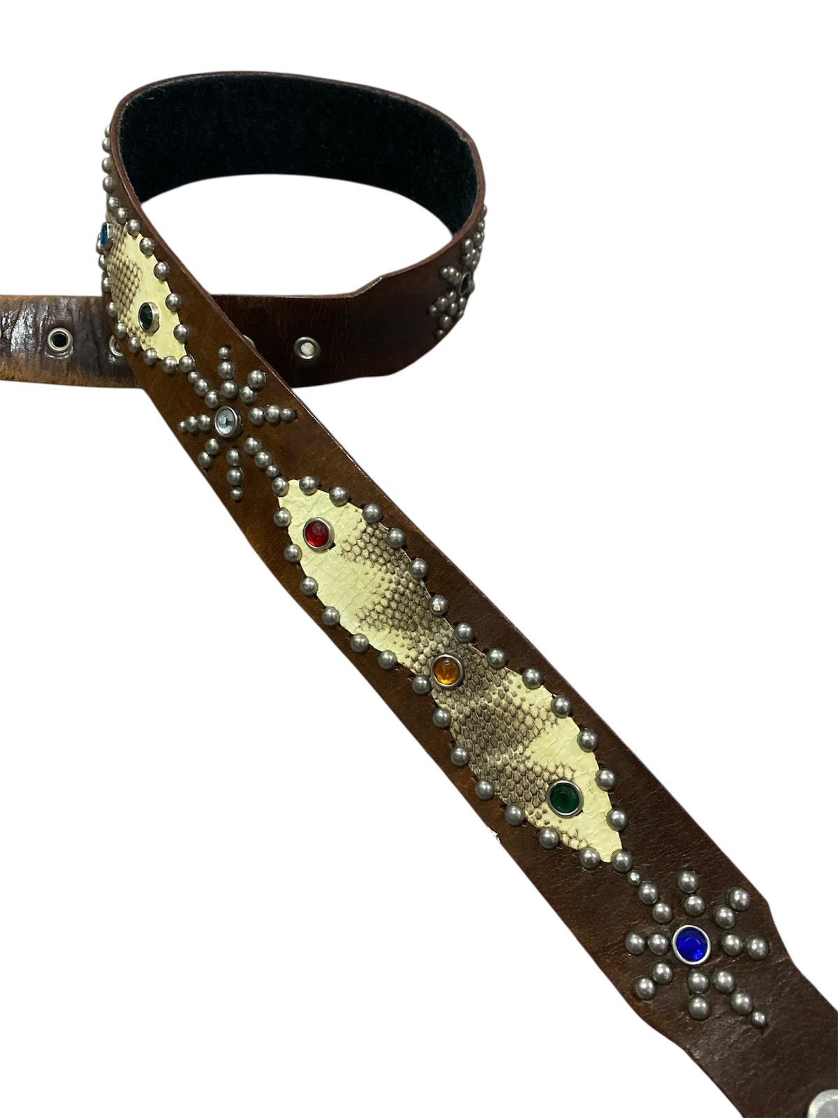 If Six Was Nine Vintage studded snake skin leather belt Size ONE SIZE - 2 Thumbnail