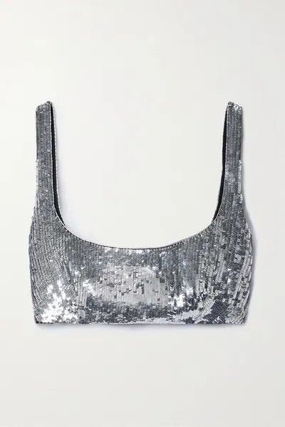 Valentino o1y0326 Crop Top in Silver Size S / US 4 / IT 40 - 1 Thumbnail
