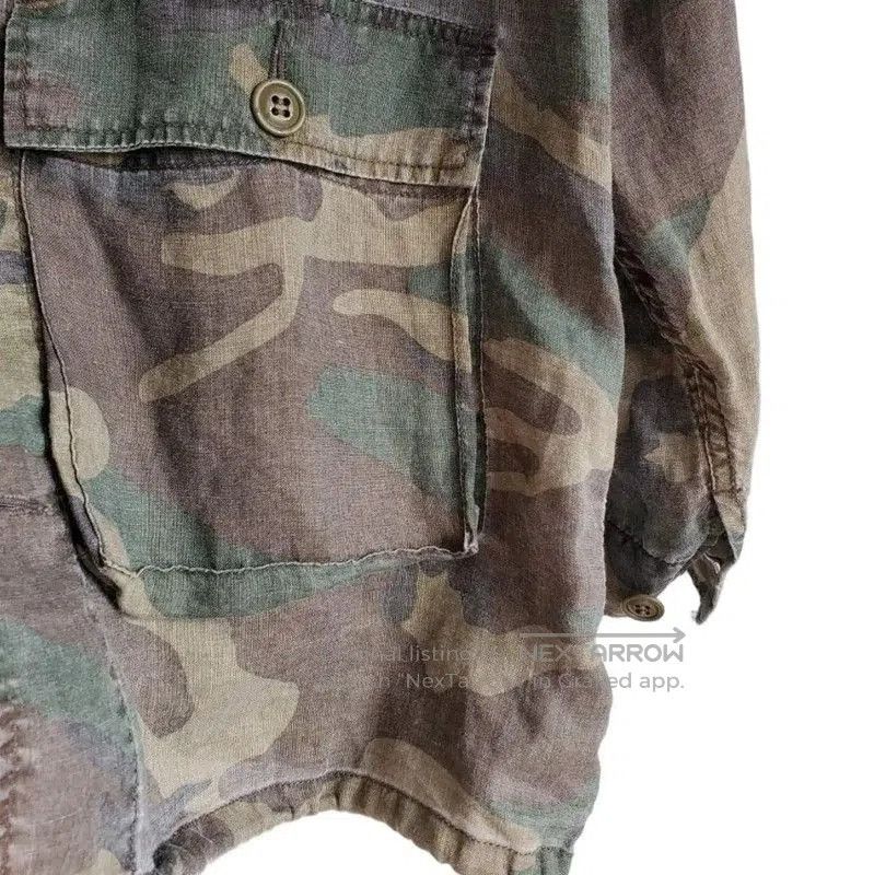 Yves Saint Laurent YSL Army Green Linen Print Long Sleeve Shirt . Size M / US 6-8 / IT 42-44 - 4 Thumbnail